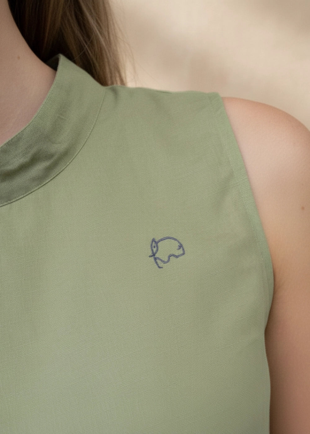 Pear Green Harmony Sleeveless Linen-Cotton Top | Karee Sustainable Fashion