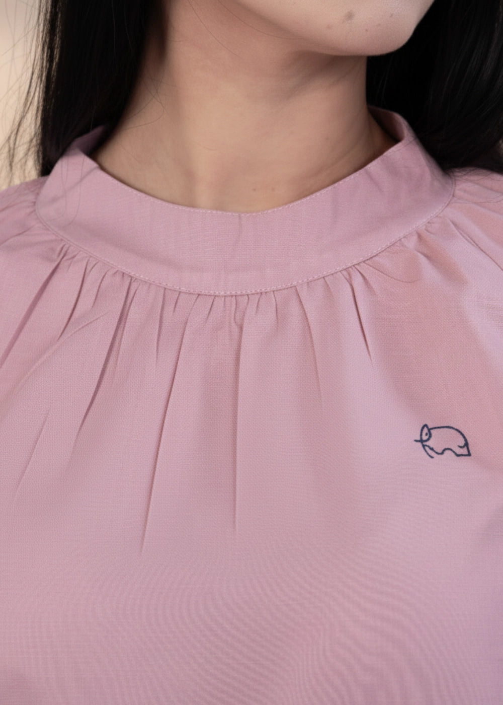 Flamingo Rose 3/4 Sleeve Linen-Cotton Top | Karee Sustainable Fashion