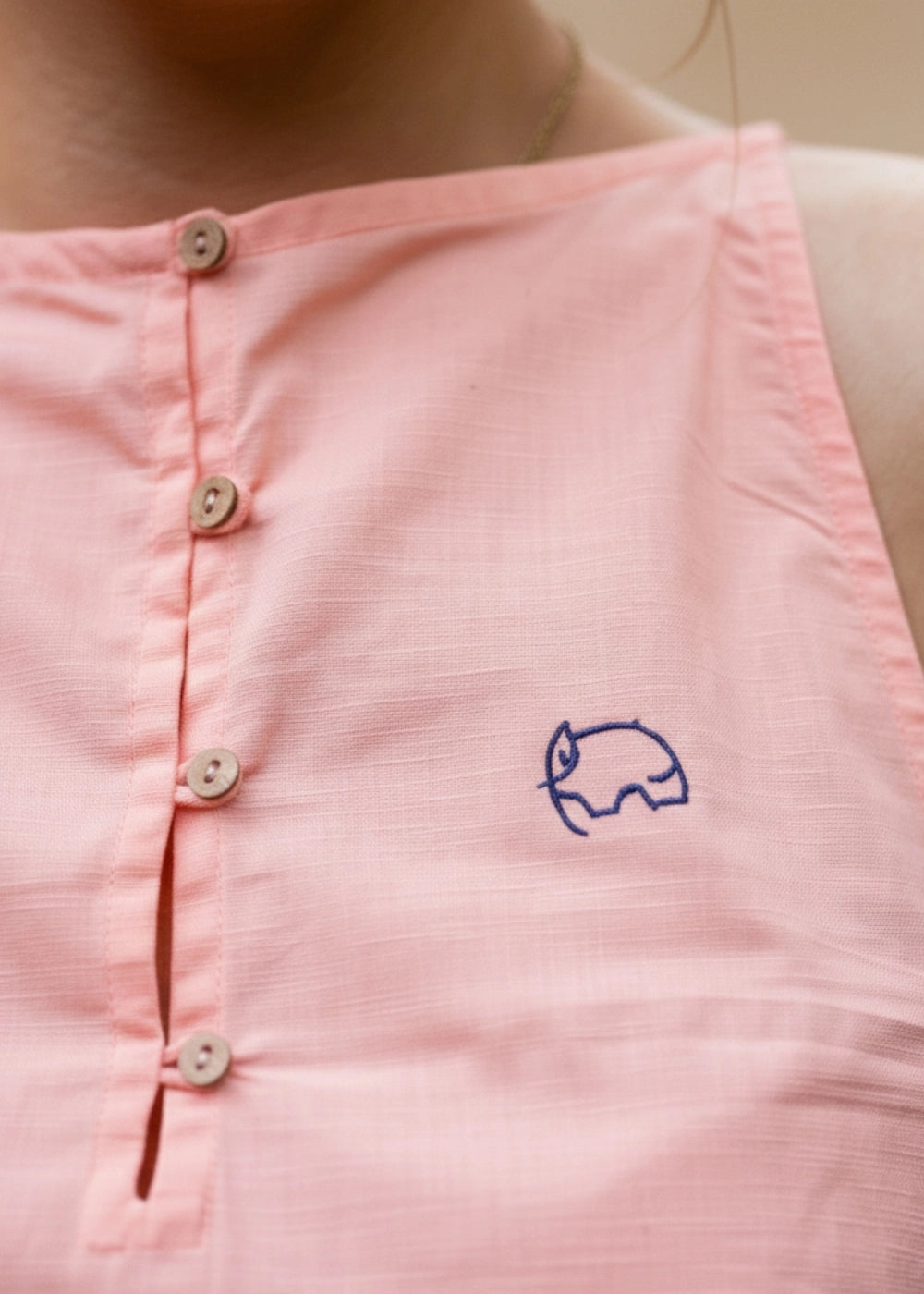 Wild Rose Harmony Halter Cami Linen-Cotton Top | Karee Sustainable Fashion