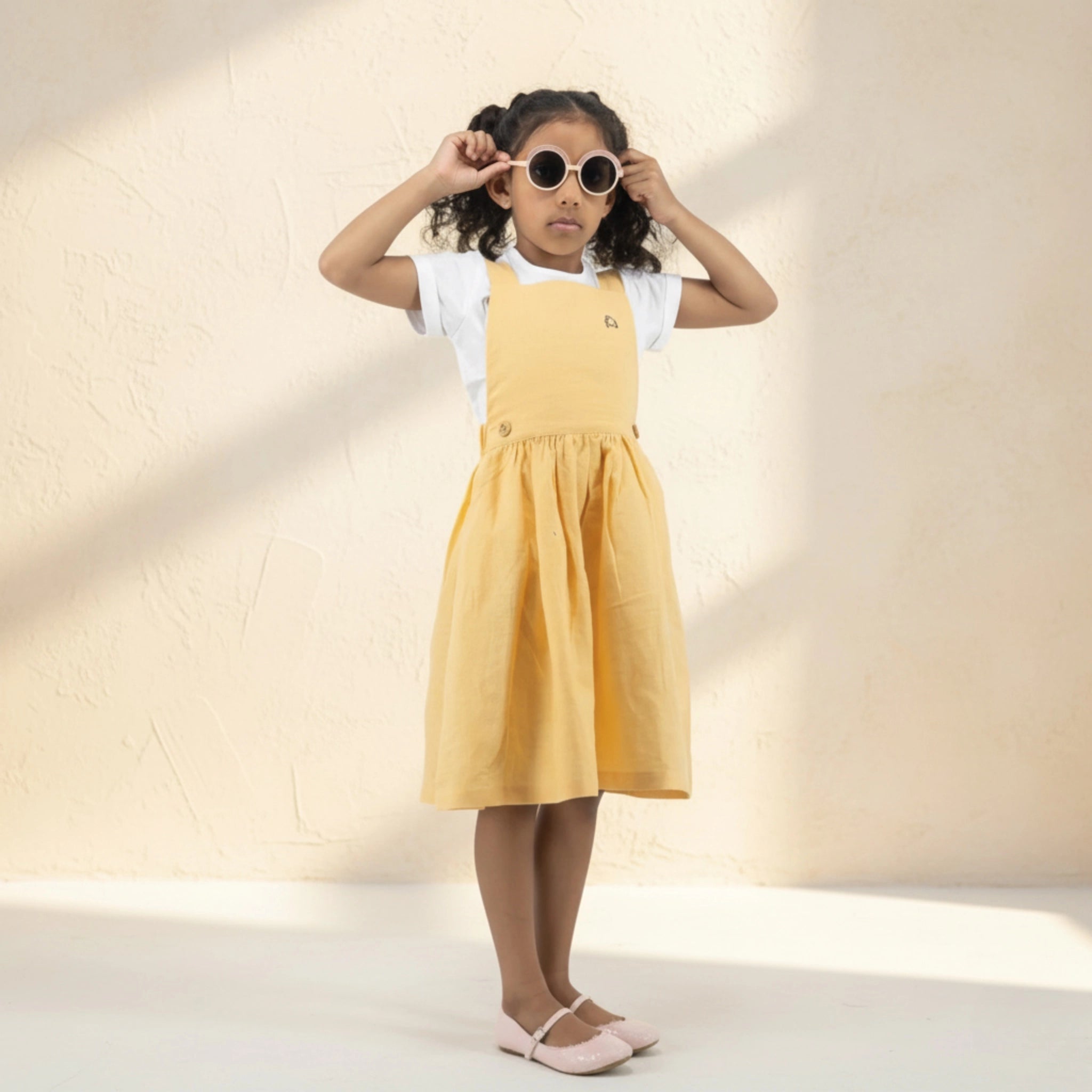 Ebony Linen Cotton Pinafore for Girls | Karee Sustainable Kidswear Kids Karee