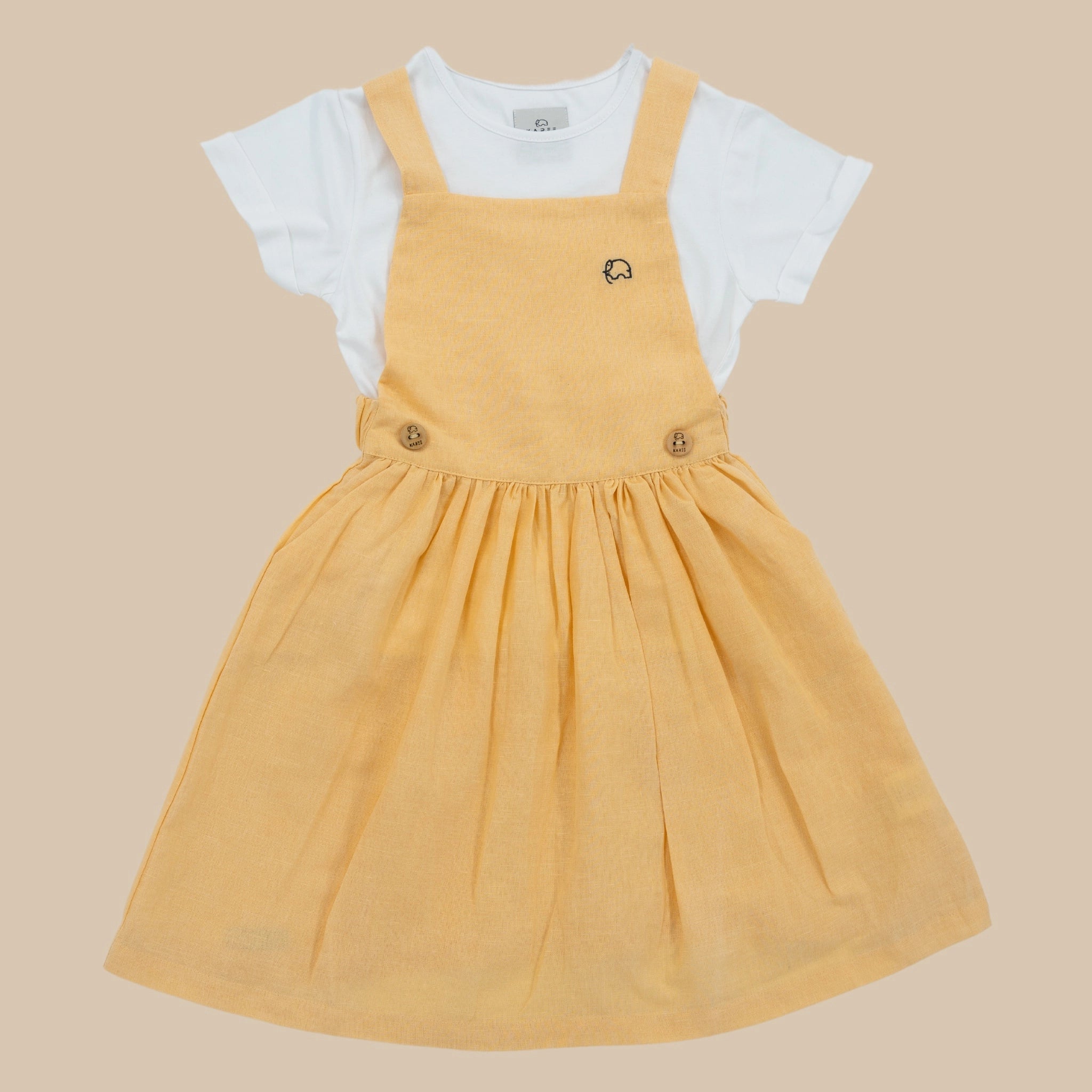 Ebony Linen Cotton Pinafore for Girls | Karee Sustainable Kidswear Kids Karee