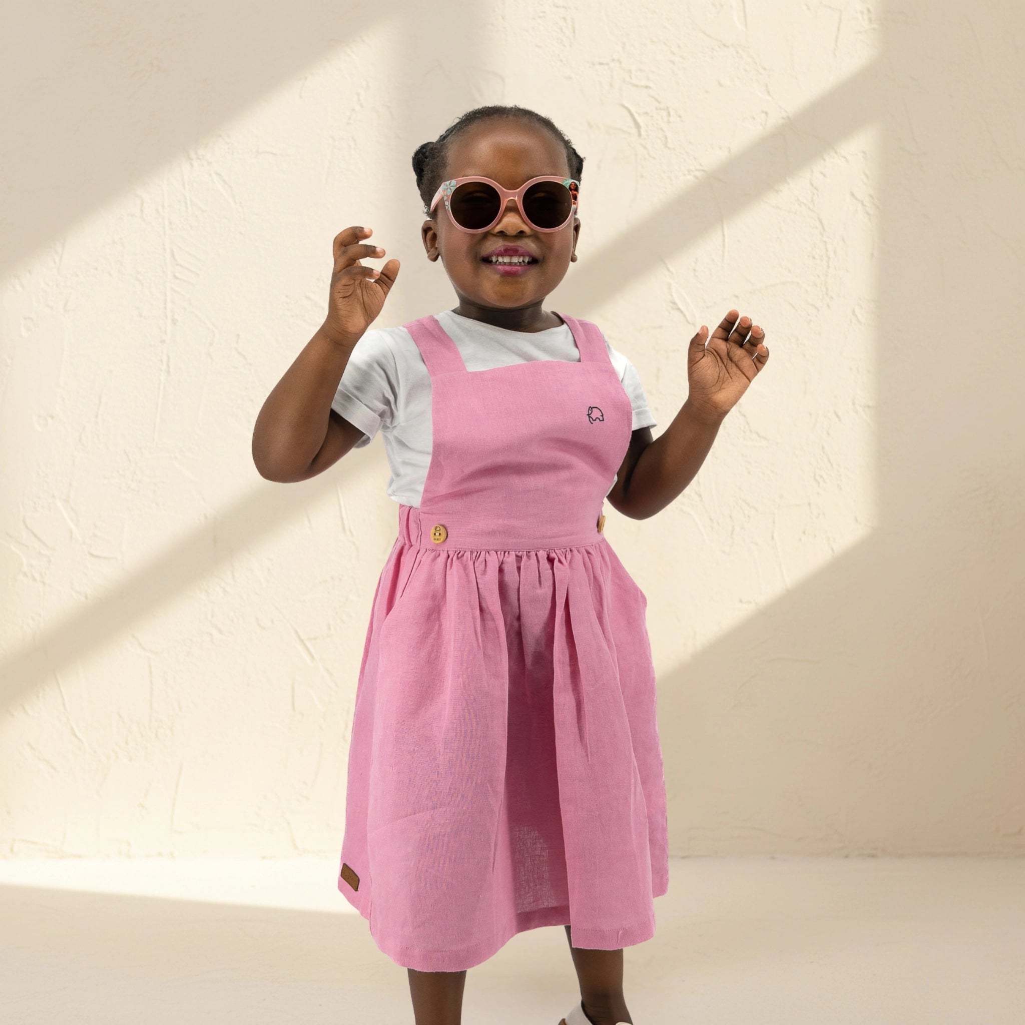 Cashmere Rose Linen Pinafore for Girls Kids Karee