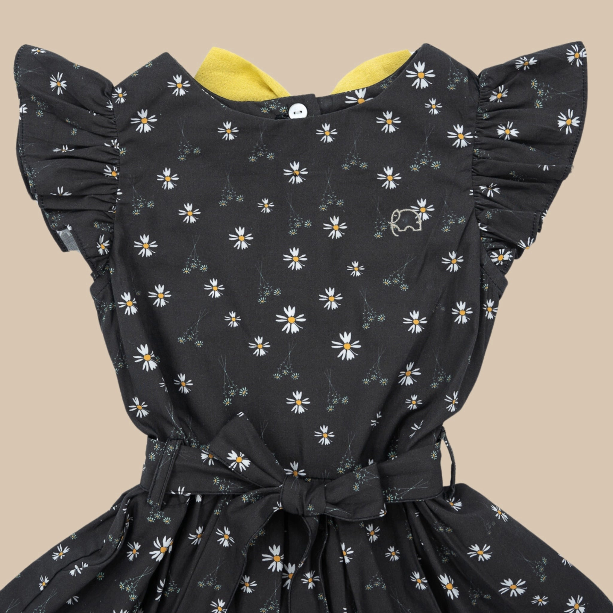 Black Floral Cotton Dress for Girls | Karee Sustainable Kidswear