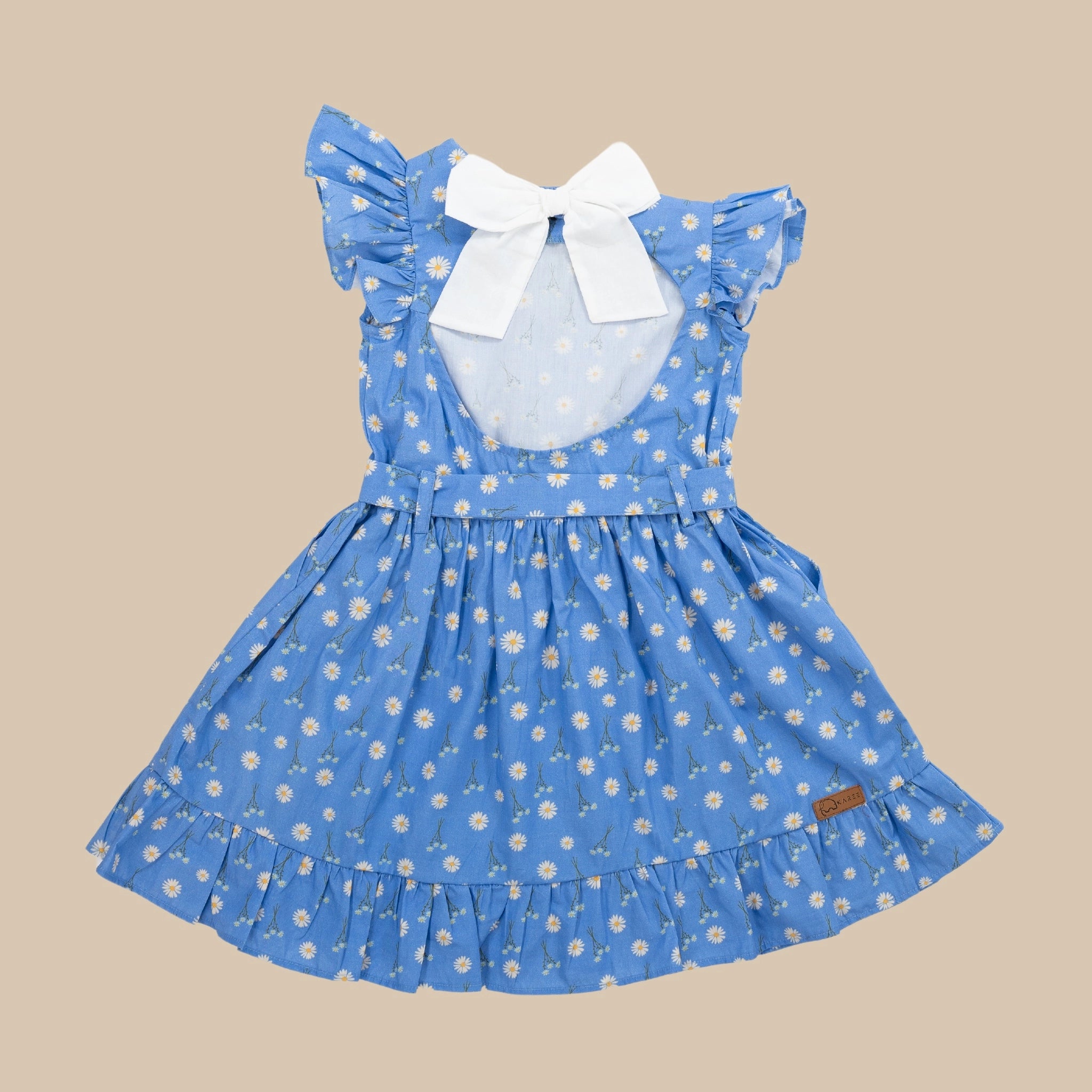 Corn Flour Blue Cotton Dress for Girls | Karee Sustainable Kidswear Kids Karee