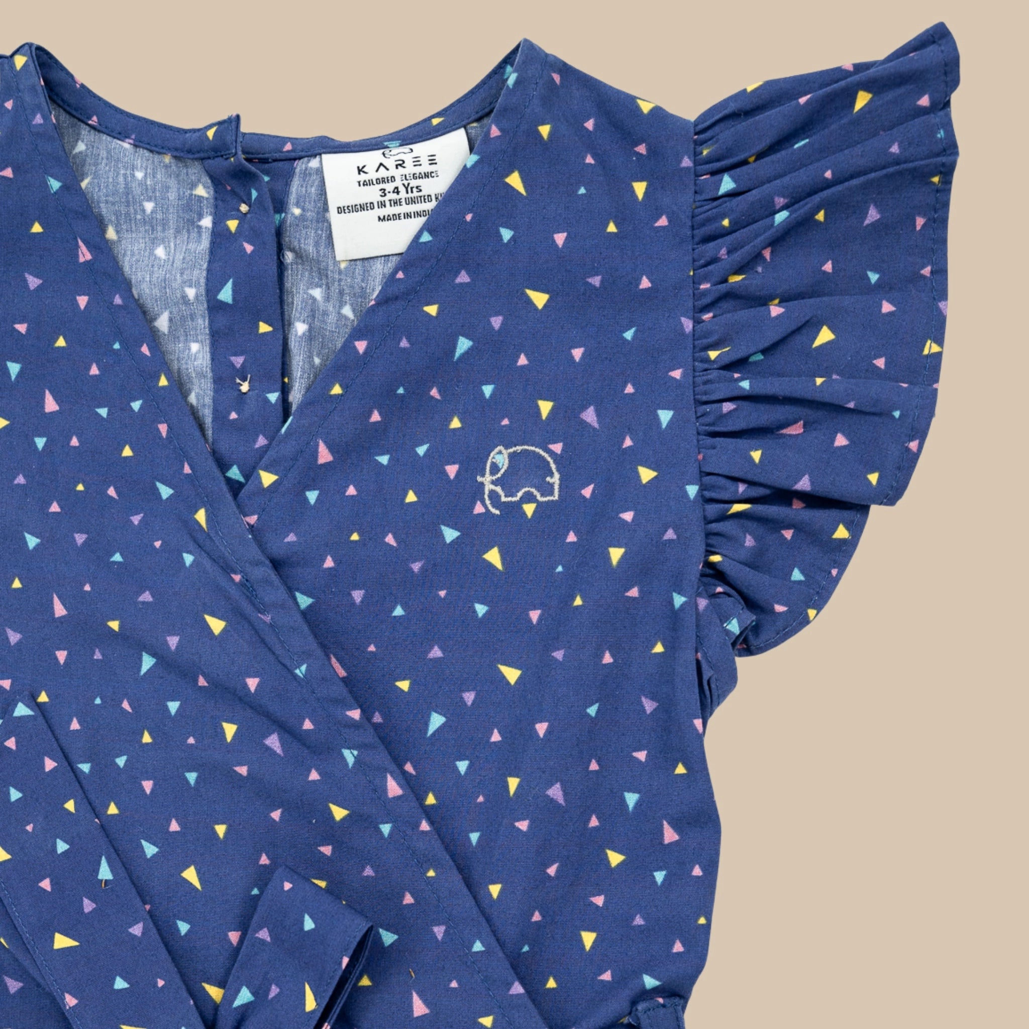 Estate Blue Cotton Jumpsuit for Girls | Karee Sustainable Kidswear