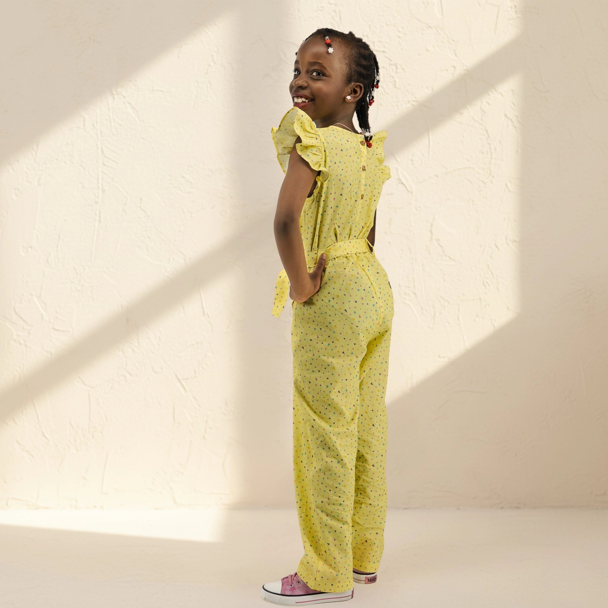 Lemon Meringue Cotton Jumpsuit for Girls | Karee Sustainable Kidswear Kids Karee
