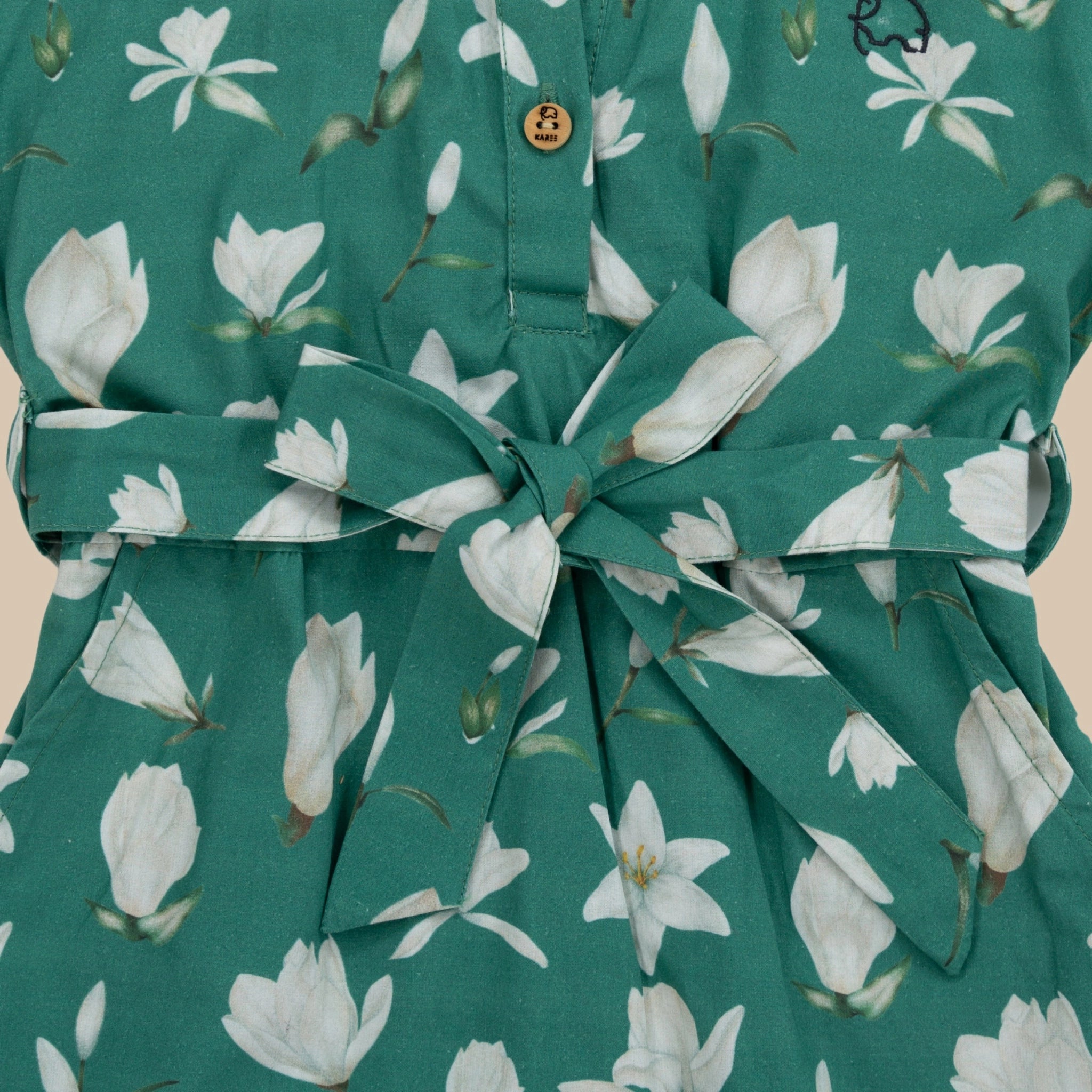 Bottle Green Cotton Shirt Dress for Girls | Karee Sustainable Kidswear Kids Karee