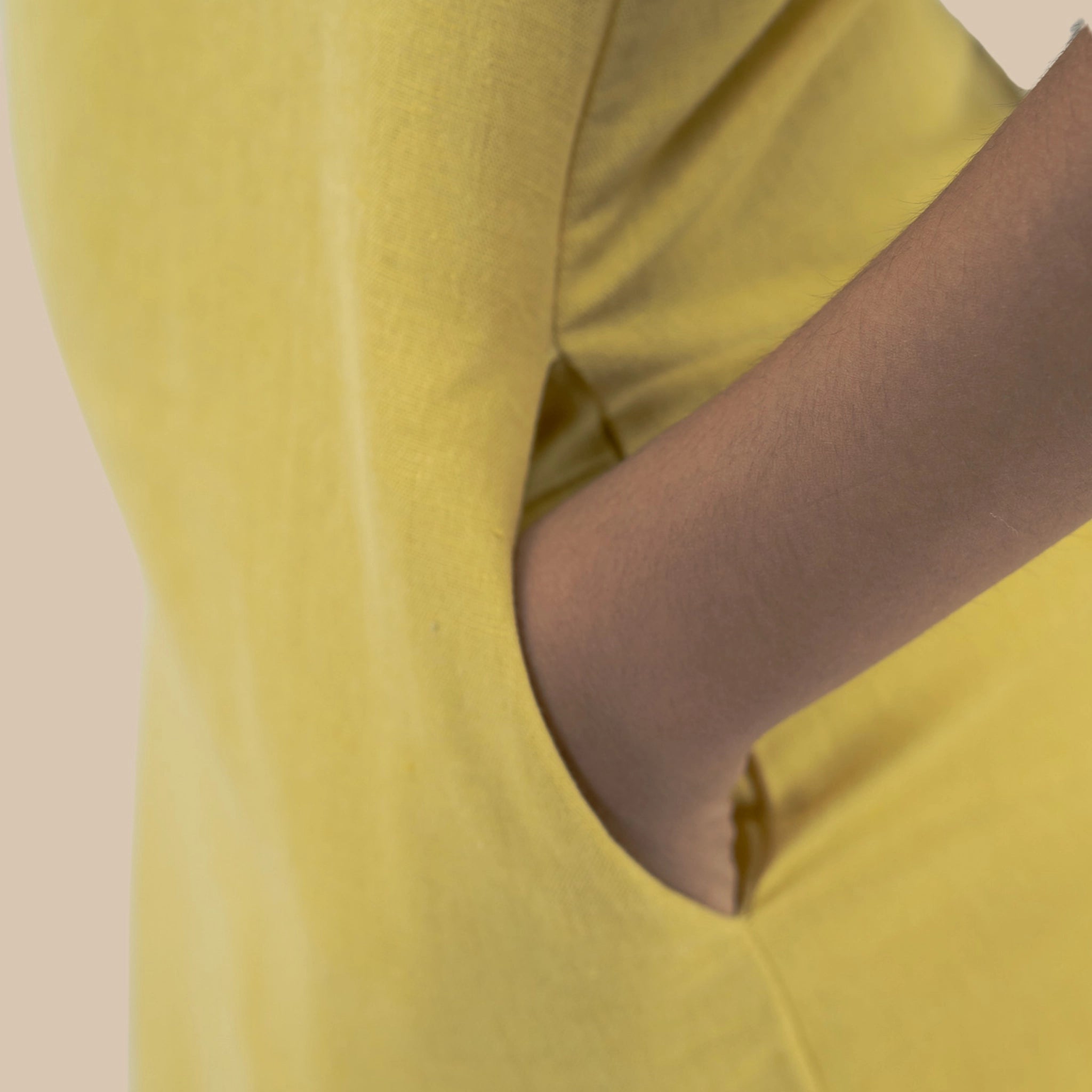 Cream Gold Linen Cotton Frock for Girls | Karee Sustainable Kidswear Kids Karee