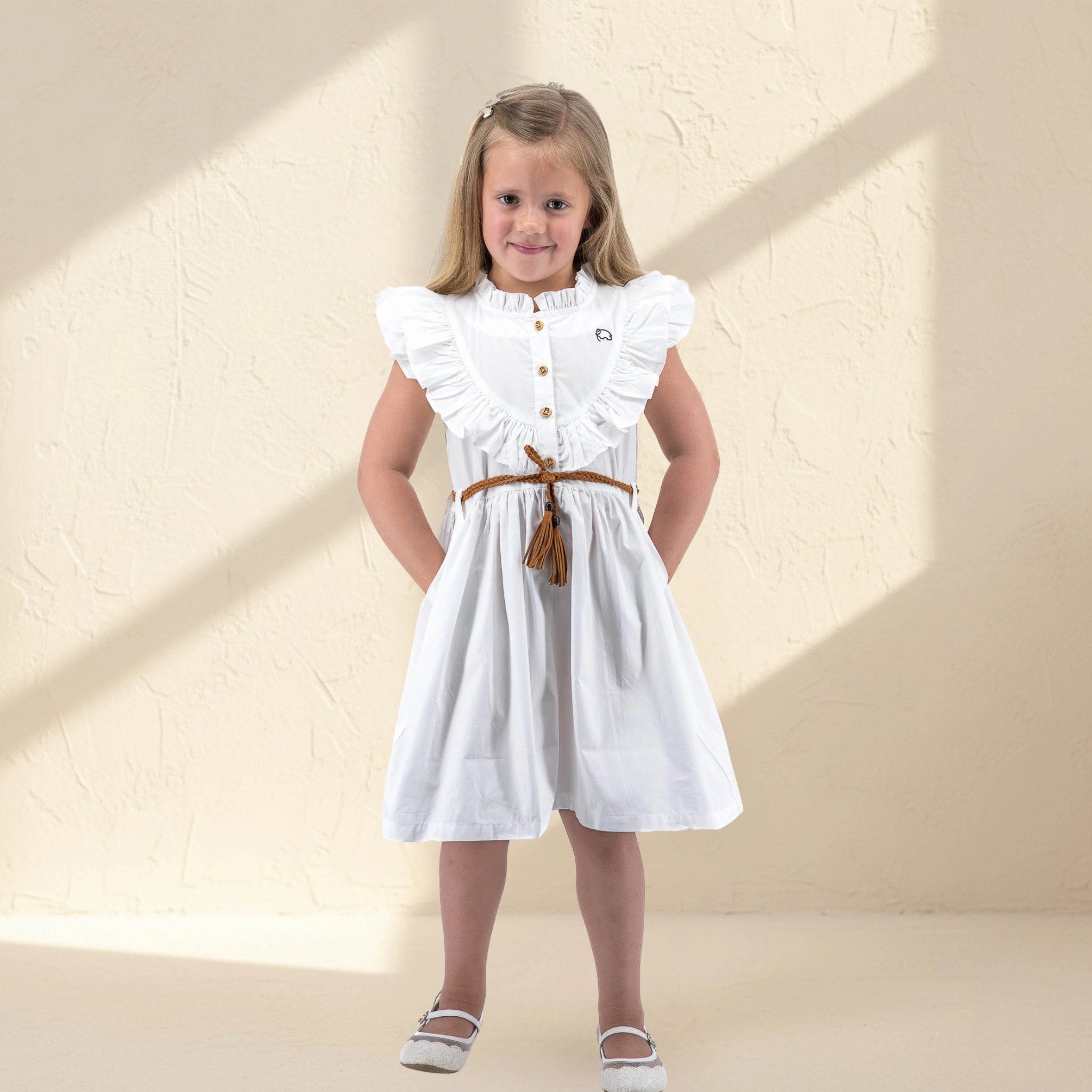 White Cotton Dress for Girls | Karee Sustainable Kidswear Kids Karee