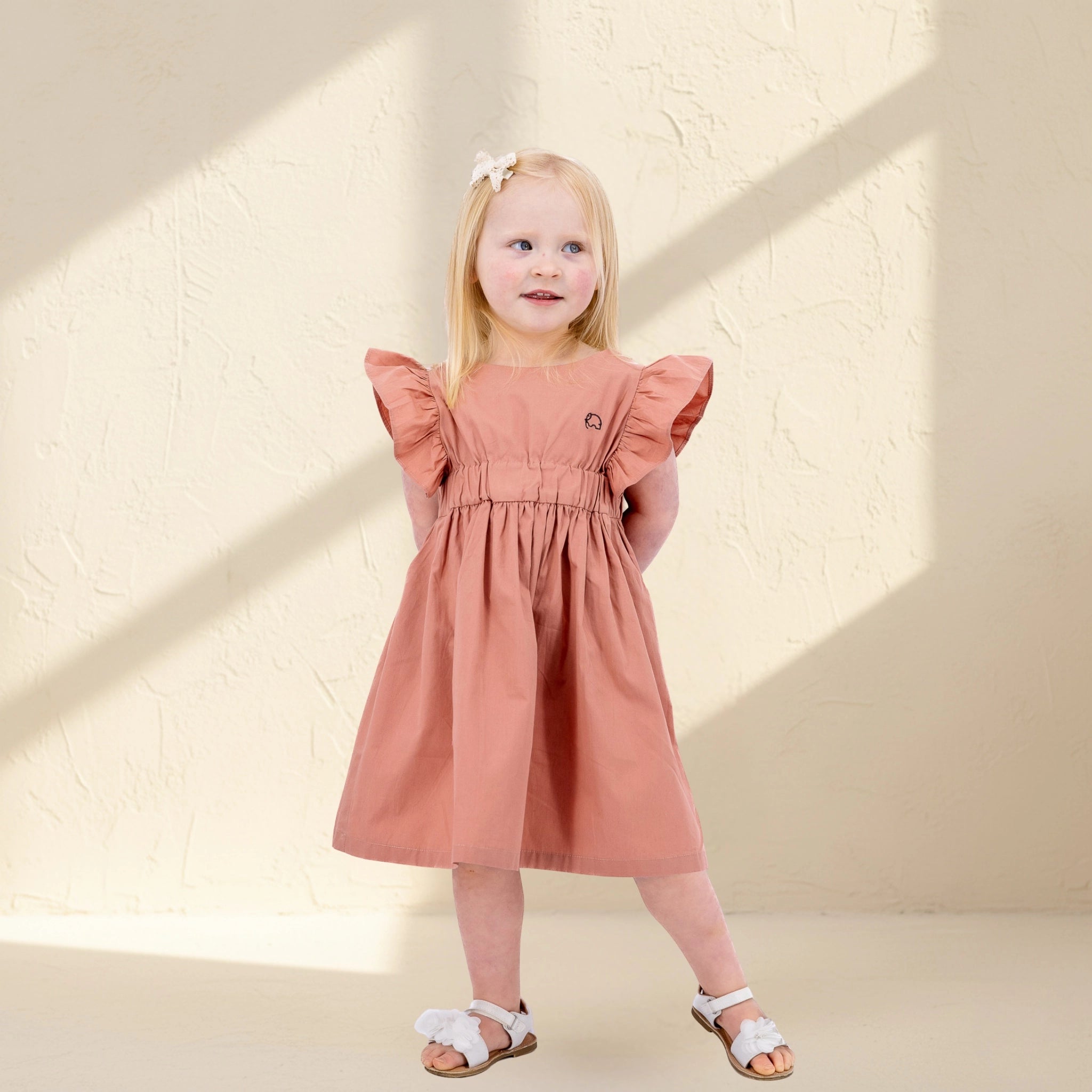 Brick Dust Cotton Dress for Girls | Karee Sustainable Kidswear Kids Karee