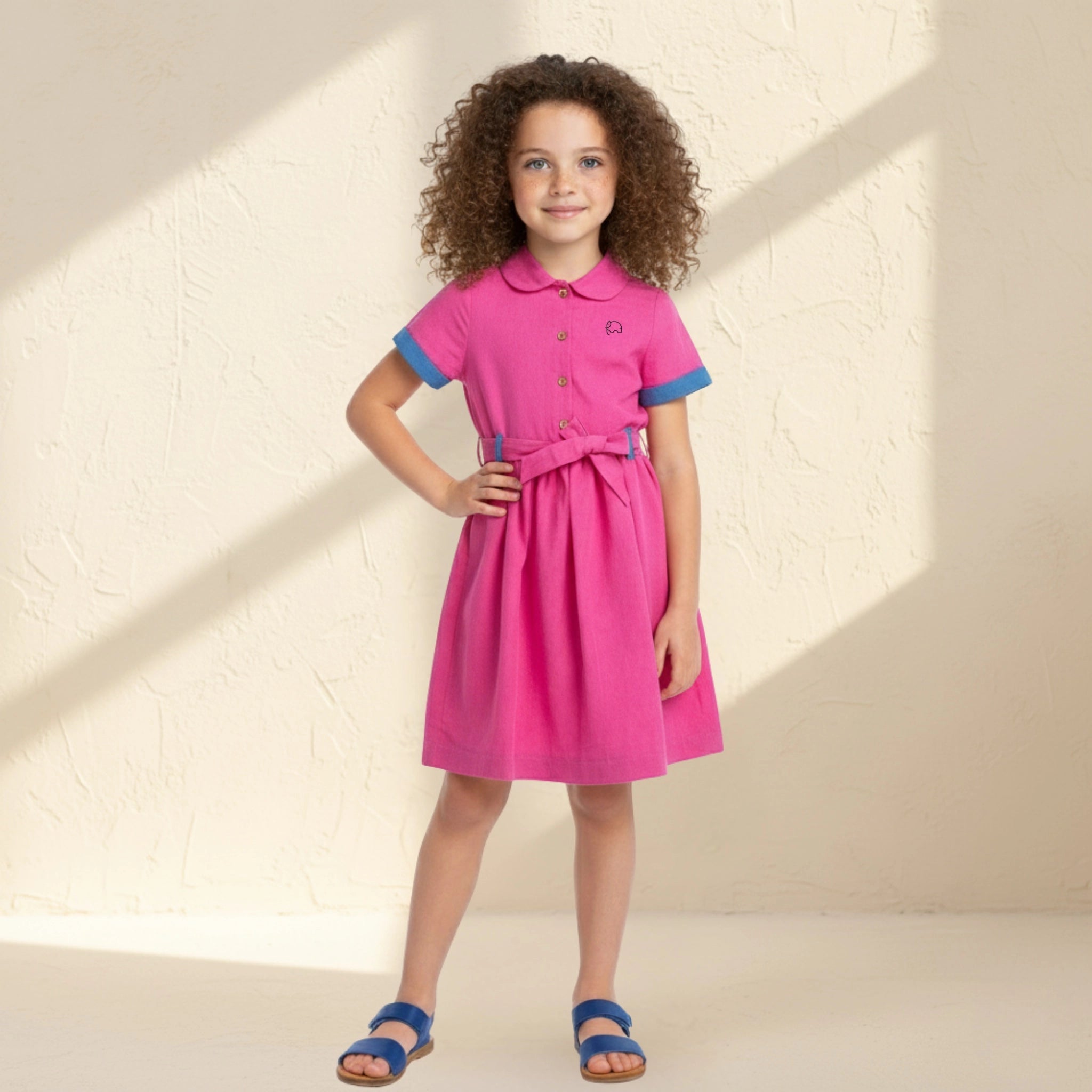 Fuchsia Purple Linen Dress for Girls | Karee Sustainable Kidswear Fuchsia Purple Linen Dress for Girls | Karee Sustainable Kidswear