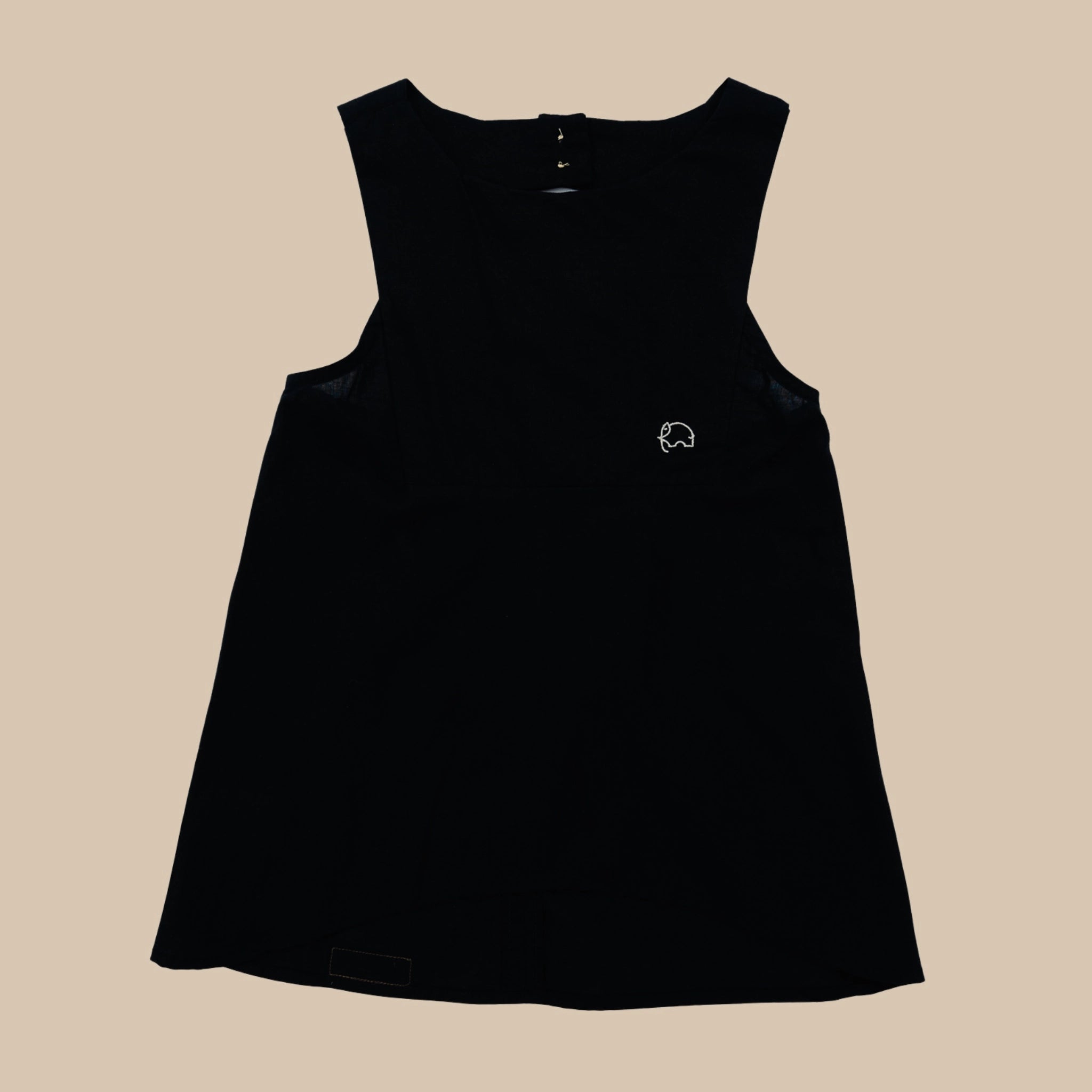 Black Cotton Bib Neck Top for Girls | Karee Sustainable Kidswear Kids Karee