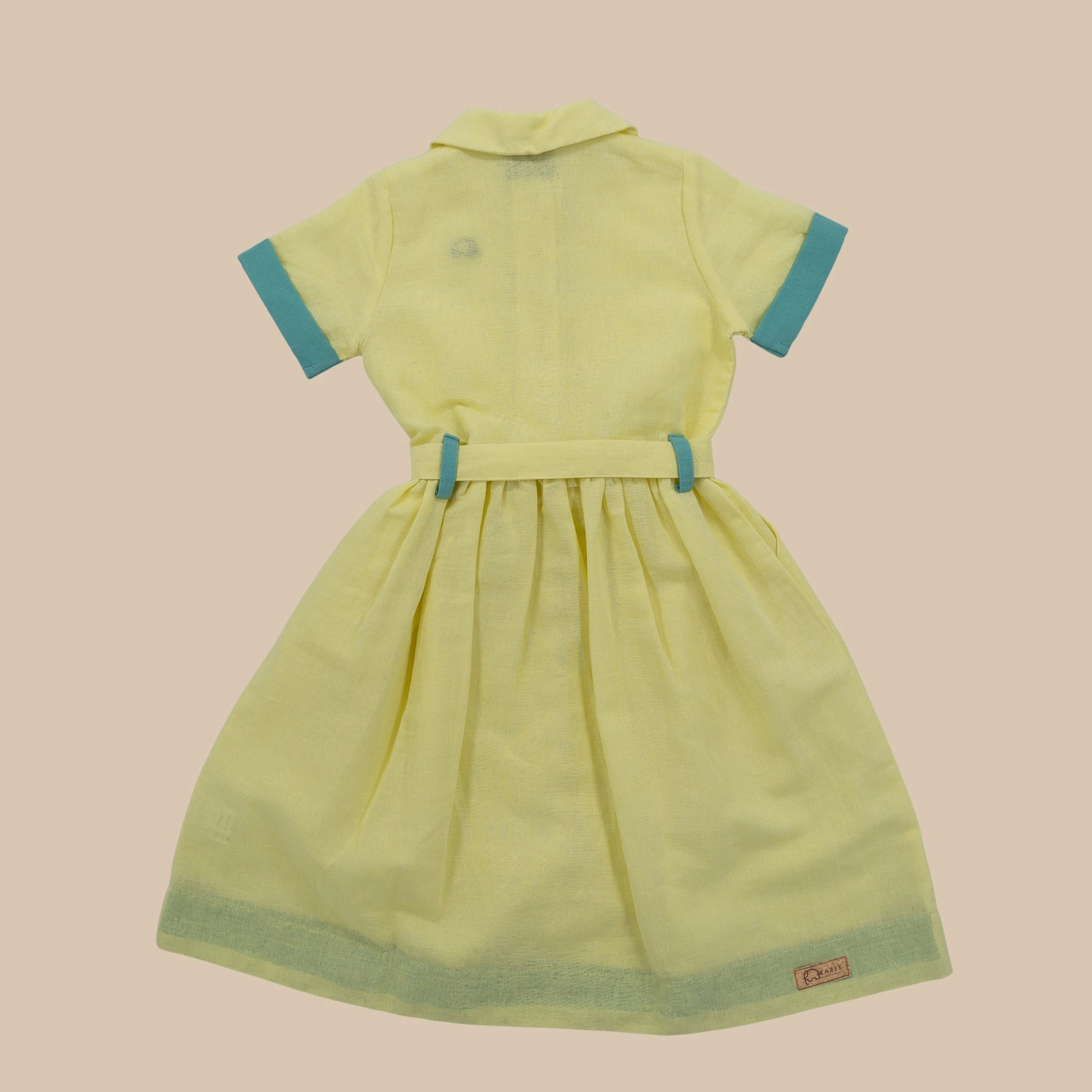 Elfin Yellow Linen Cotton Dress for Girls | Karee Sustainable Kidswear Kids Karee