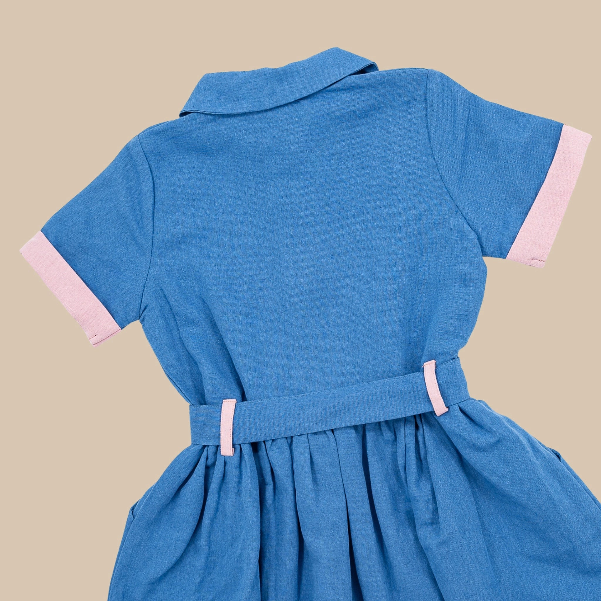 Parisian Blue Linen Dress for Girls | Karee Sustainable Kidswear Kids Karee