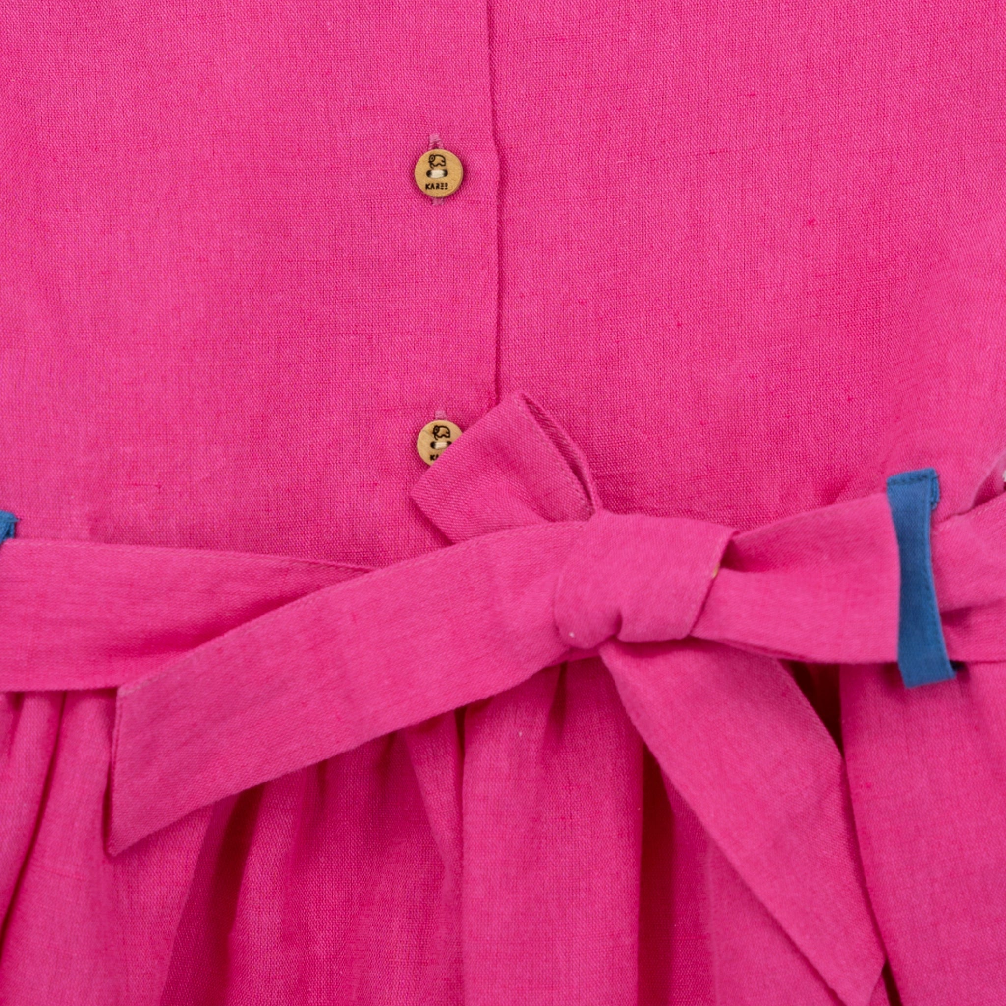 Fuchsia Purple Linen Dress for Girls | Karee Sustainable Kidswear Kids Karee