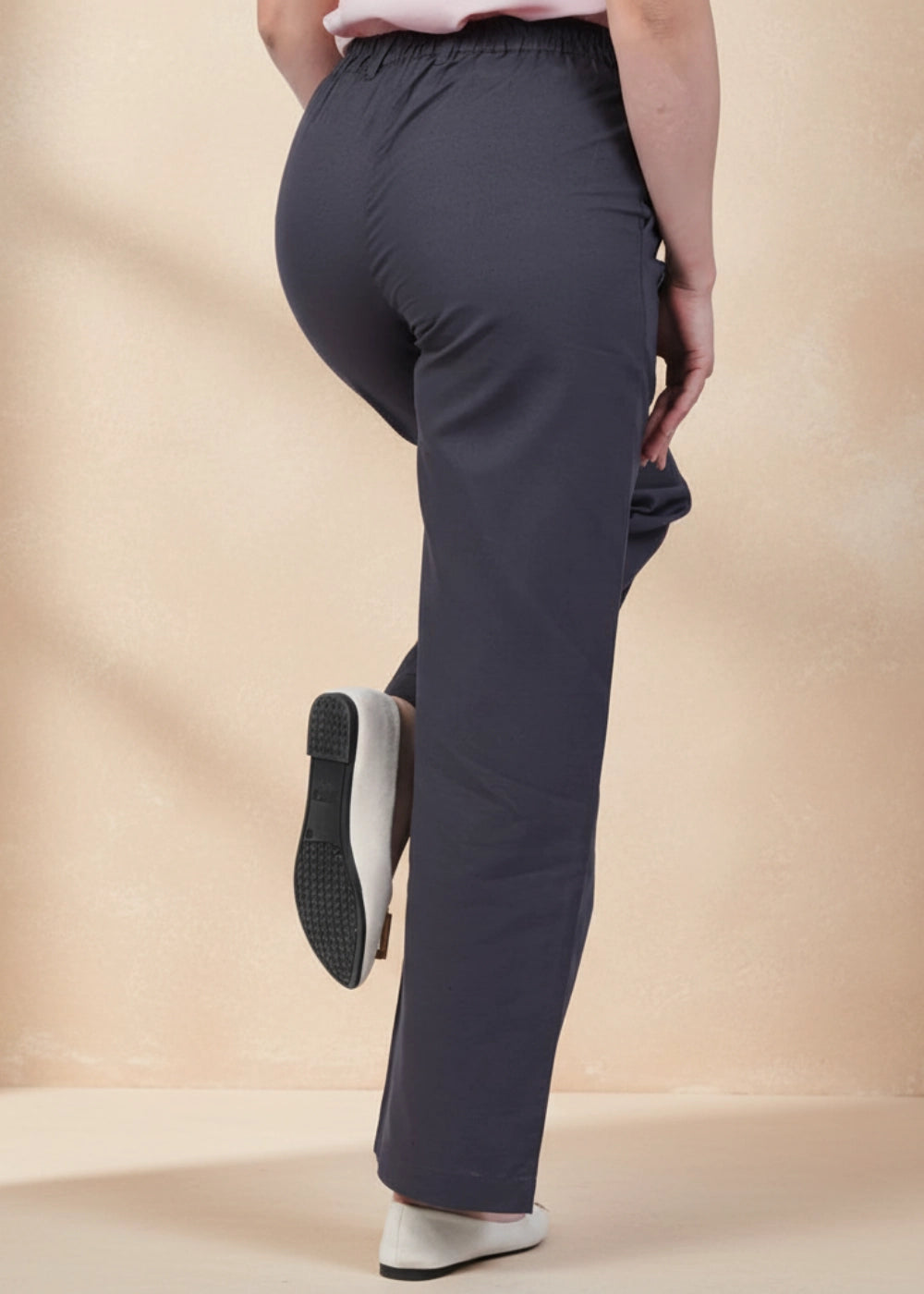 Grey Serenity Cotton Linen Trousers