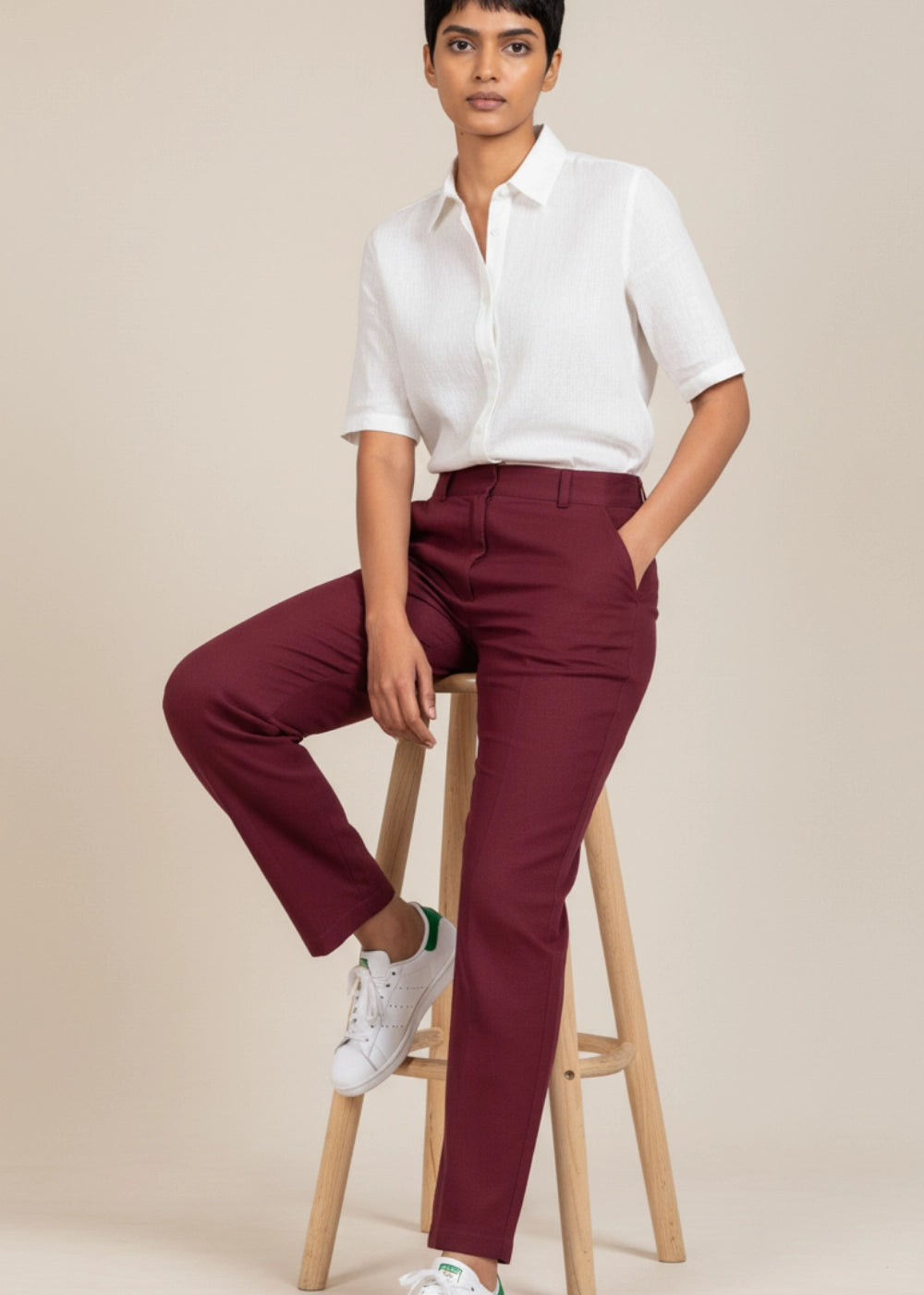 Black Rose Elegance Linen Trousers