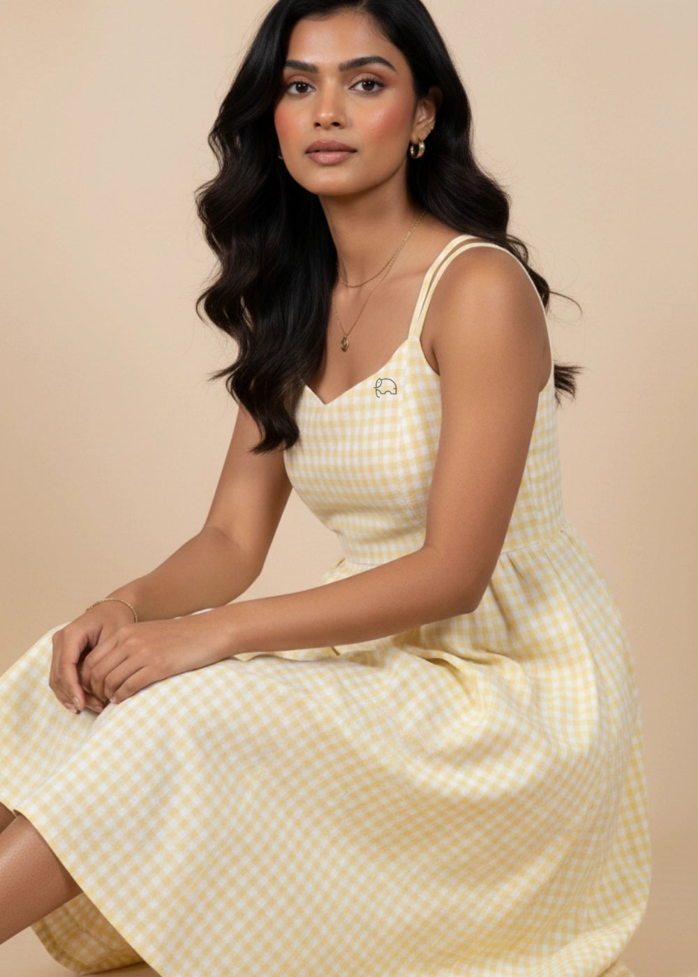 Sunshine Gingham Sweetheart Sundress | Karee Sustainable Fashion