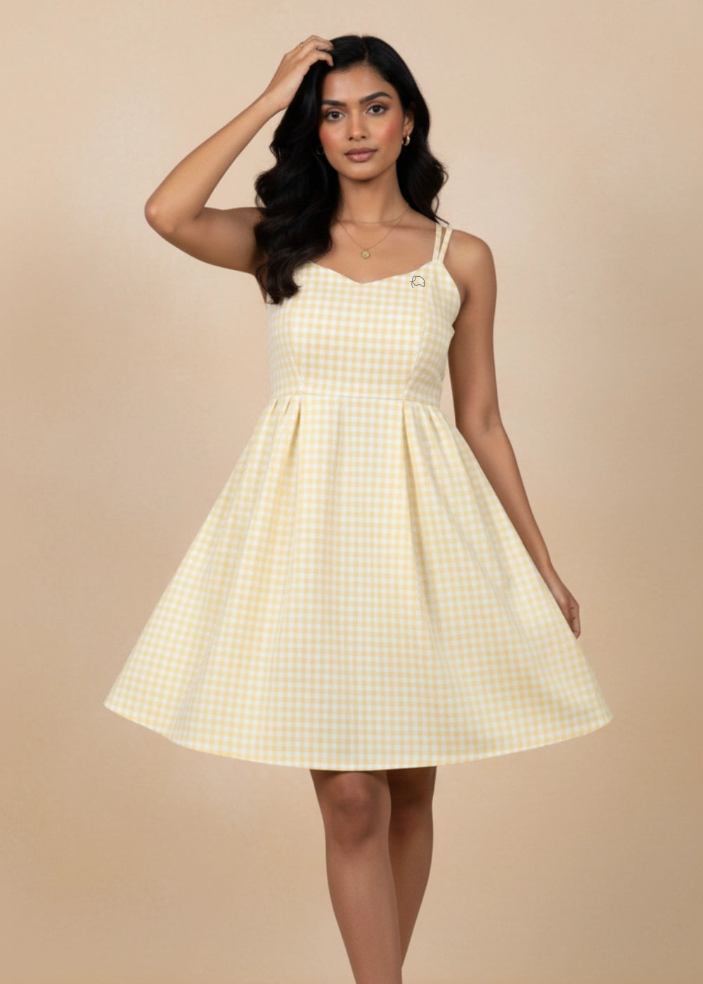 Sunshine Gingham Sweetheart Sundress | Karee Sustainable Fashion