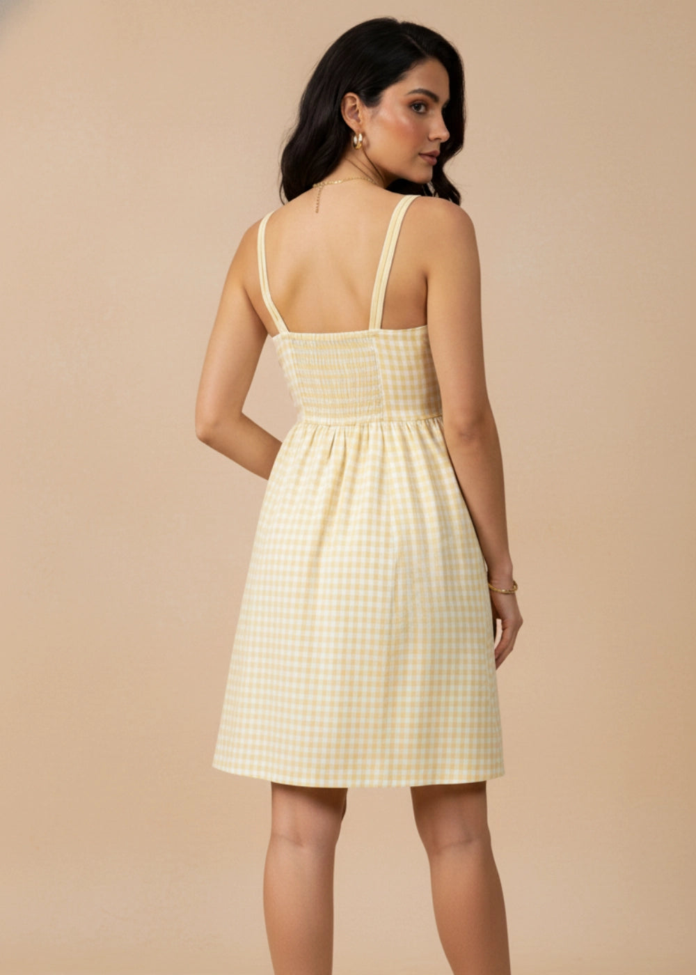 Sunshine Gingham Sweetheart Sundress | Karee Sustainable Fashion