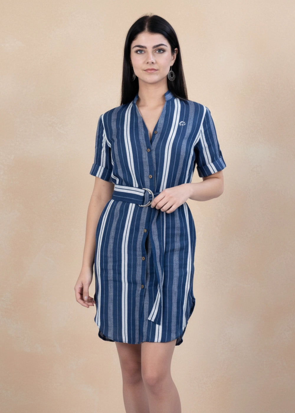 Navy Linen Shirt Dress | Sustainable Cotton-Linen Fashion | Karee