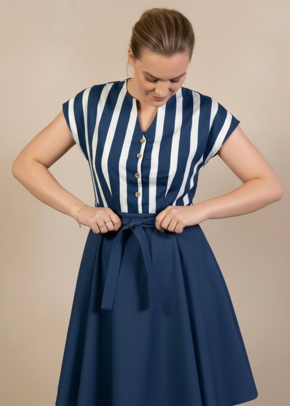 Denim & White Oasis Cotton Midi Dress