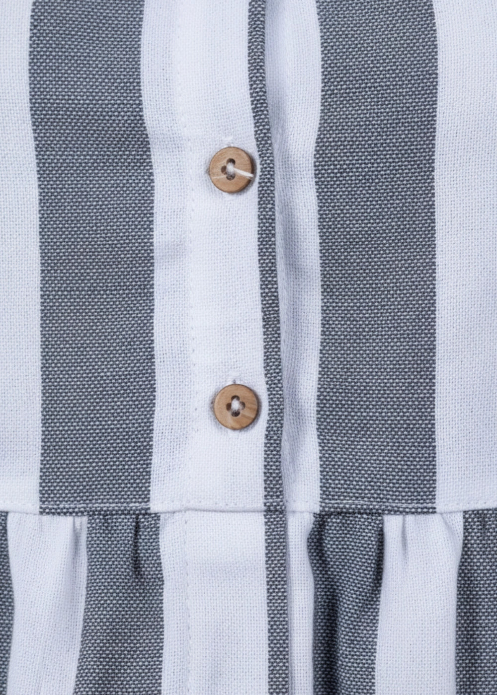 Timeless Striped Elegance Slit Dress (Grey & White)