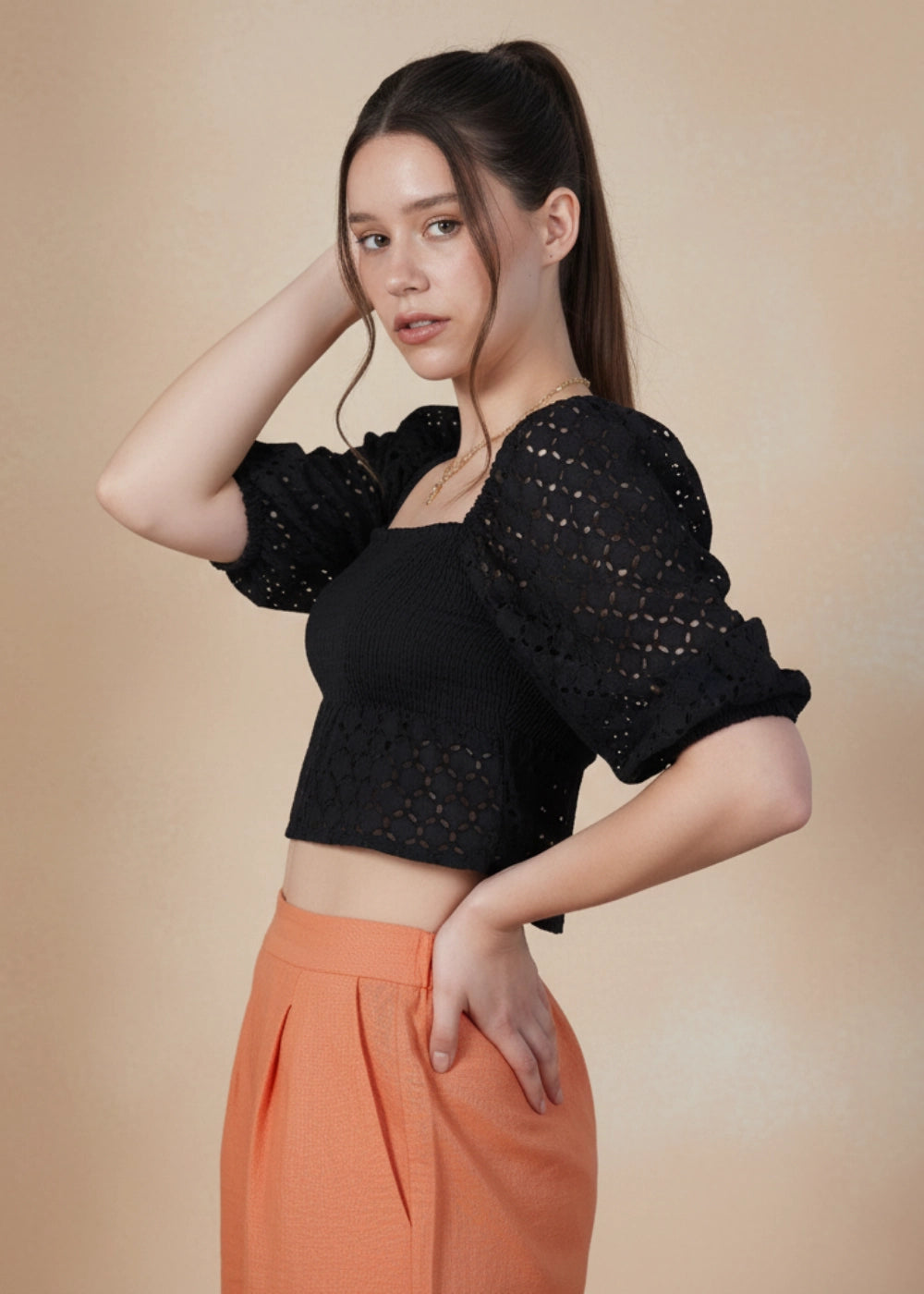 Black Lace Enchantment Blouse