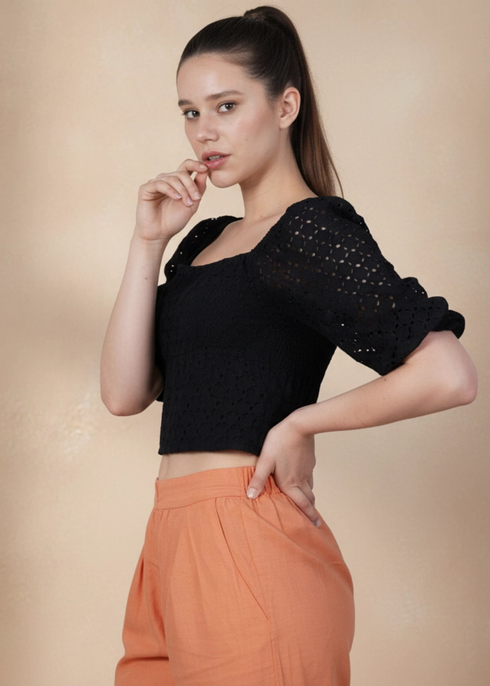 Black Lace Enchantment Blouse