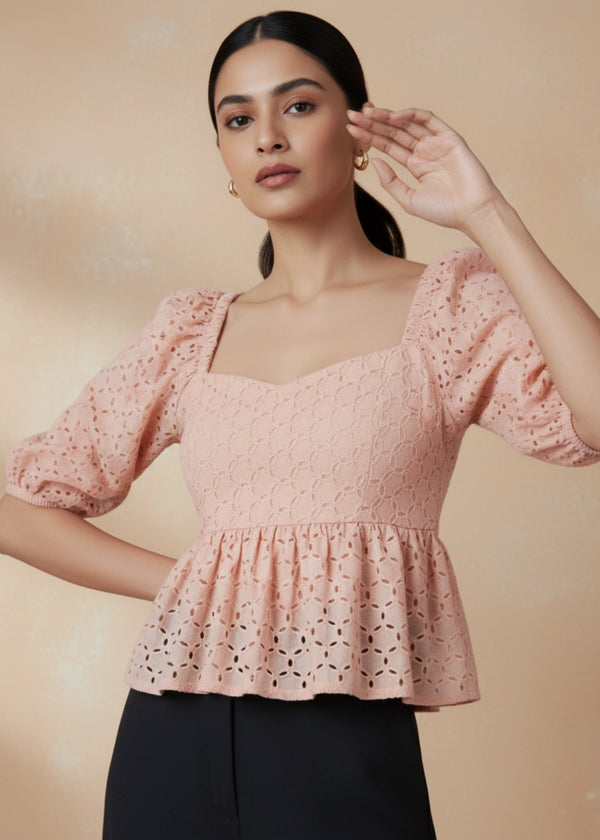 Peach Blossom Lace Dream Blouse