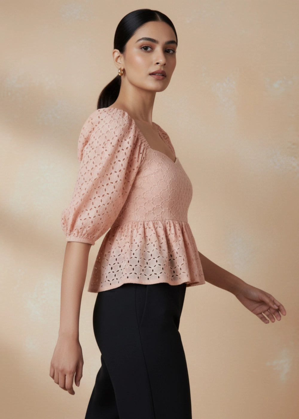 Peach Blossom Lace Dream Blouse