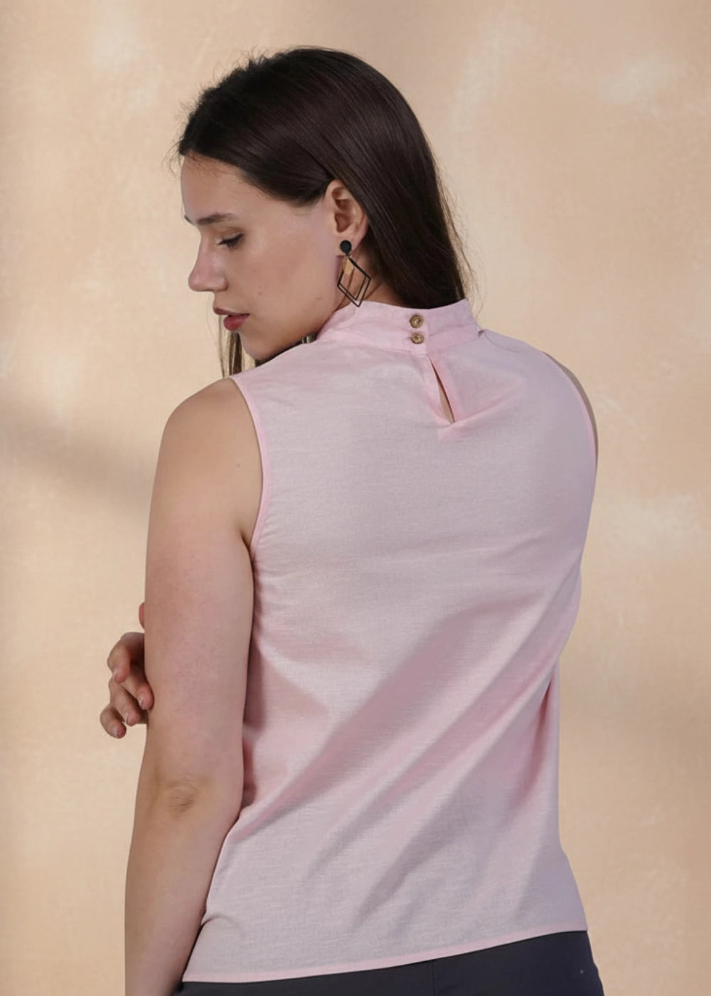 Peach Blossom Breeze Sleeveless Top