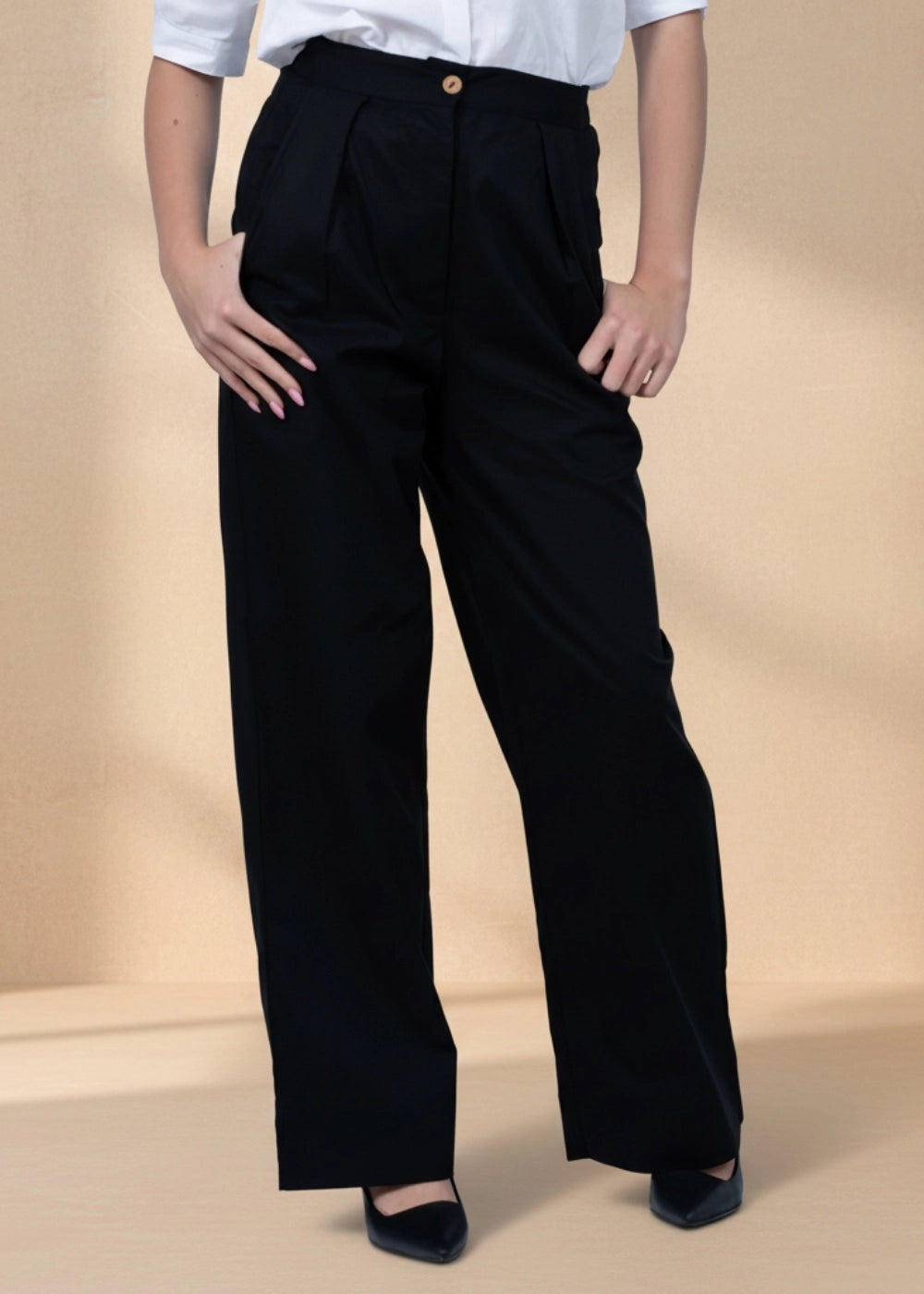 Black Elegance Wide-Leg Trousers