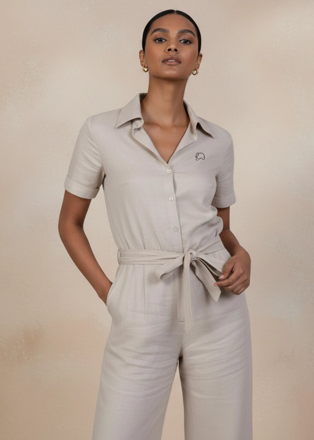 Merino Elegance Viscose Linen Jumpsuit