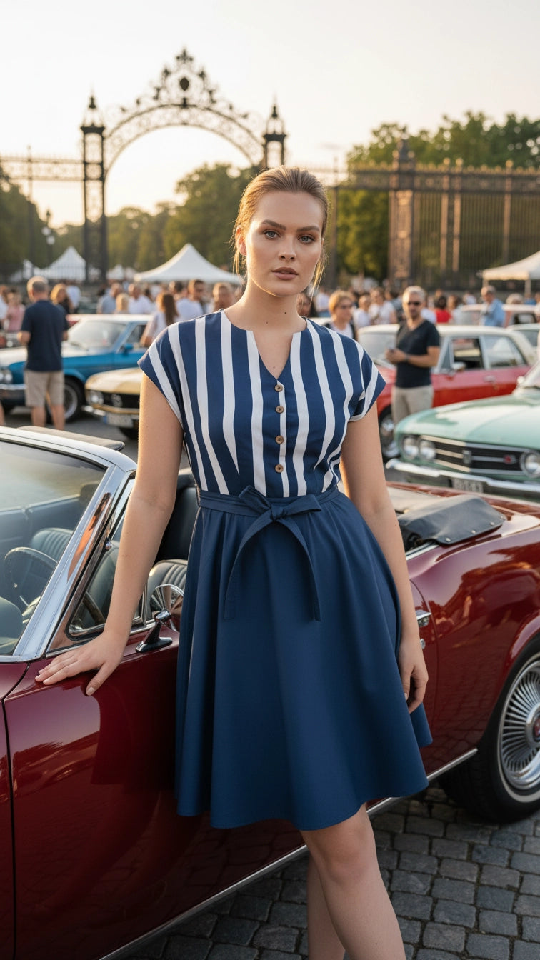 Denim & White Oasis Cotton Midi Dress