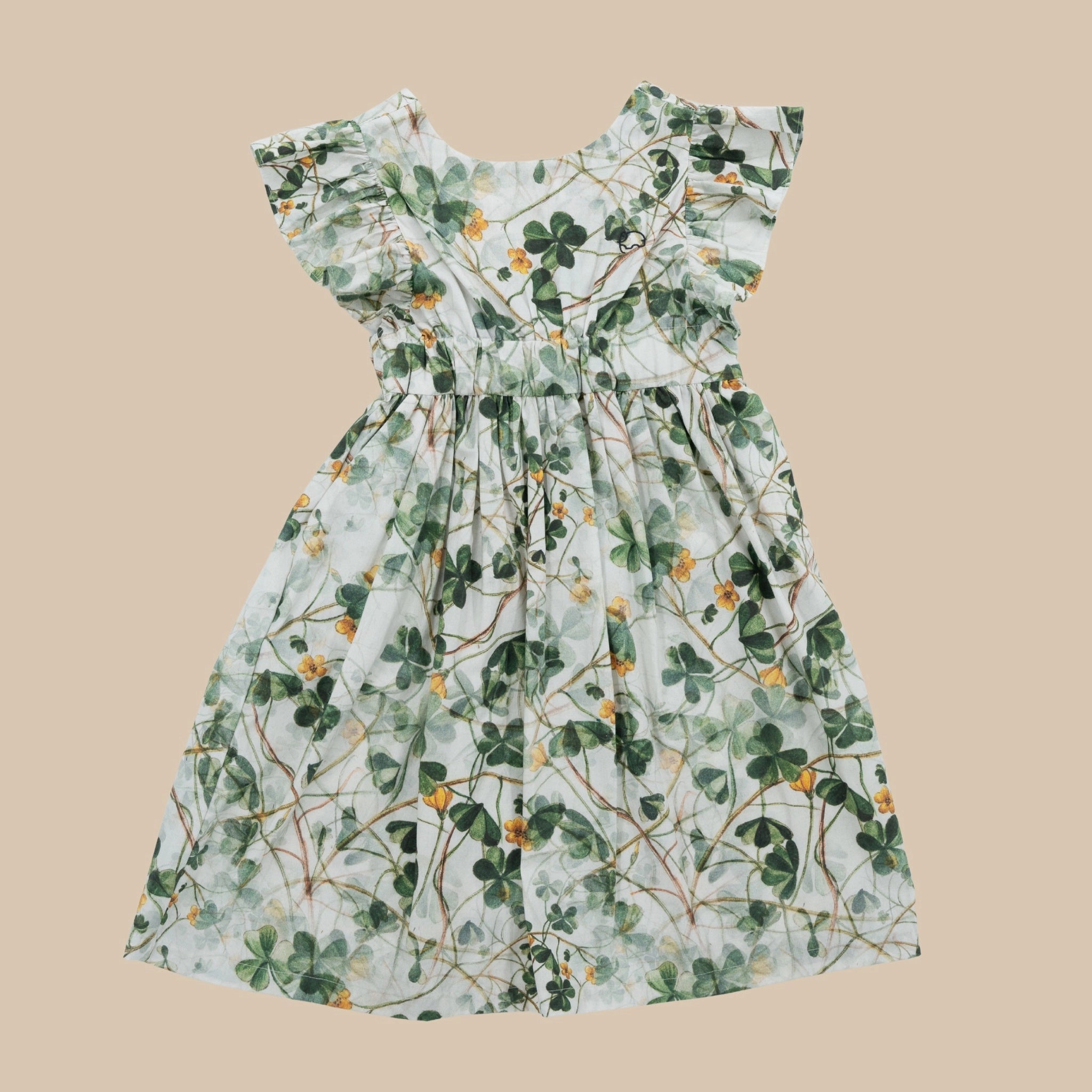 Green Floral Cotton Dress for Girls | Karee Sustainable Kidswear Kids Karee
