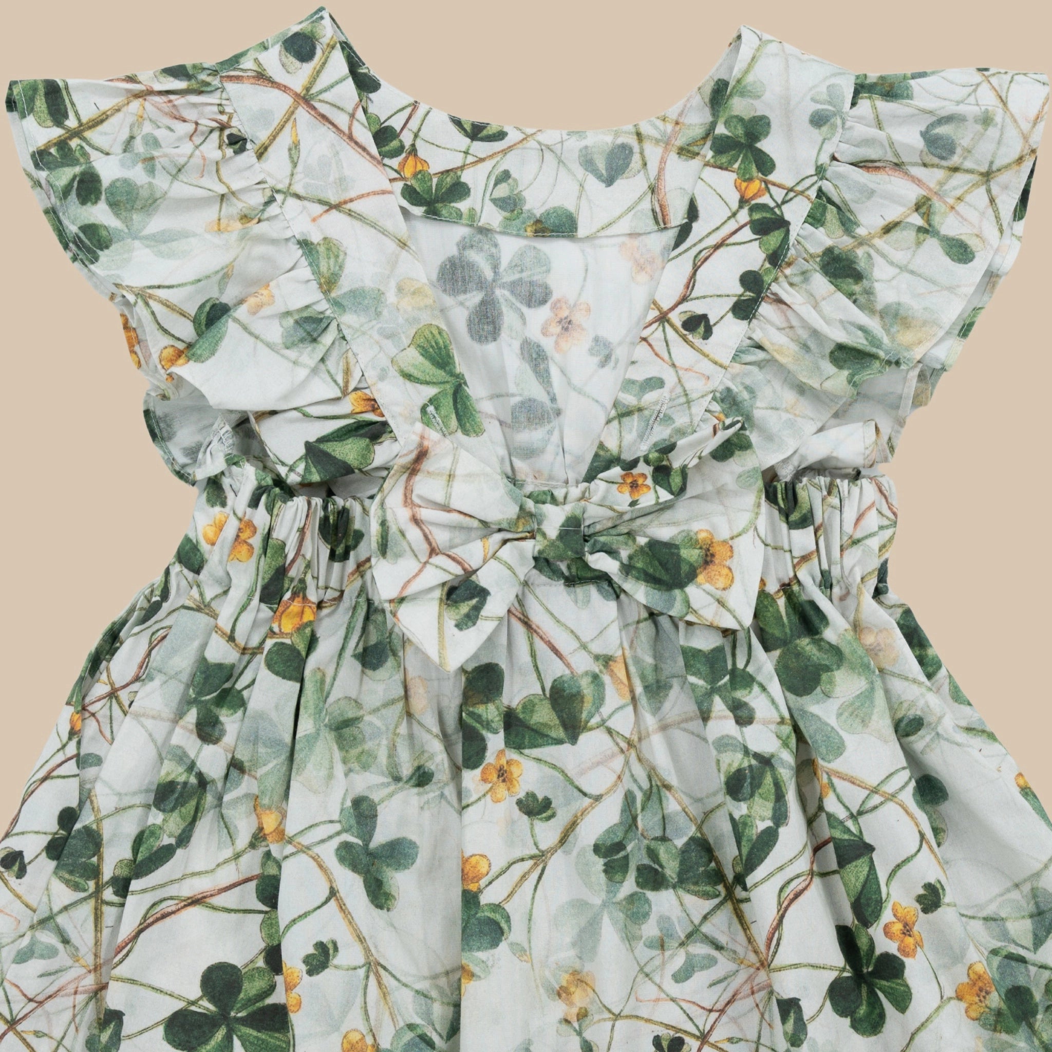 Green Floral Cotton Dress for Girls | Karee Sustainable Kidswear Kids Karee