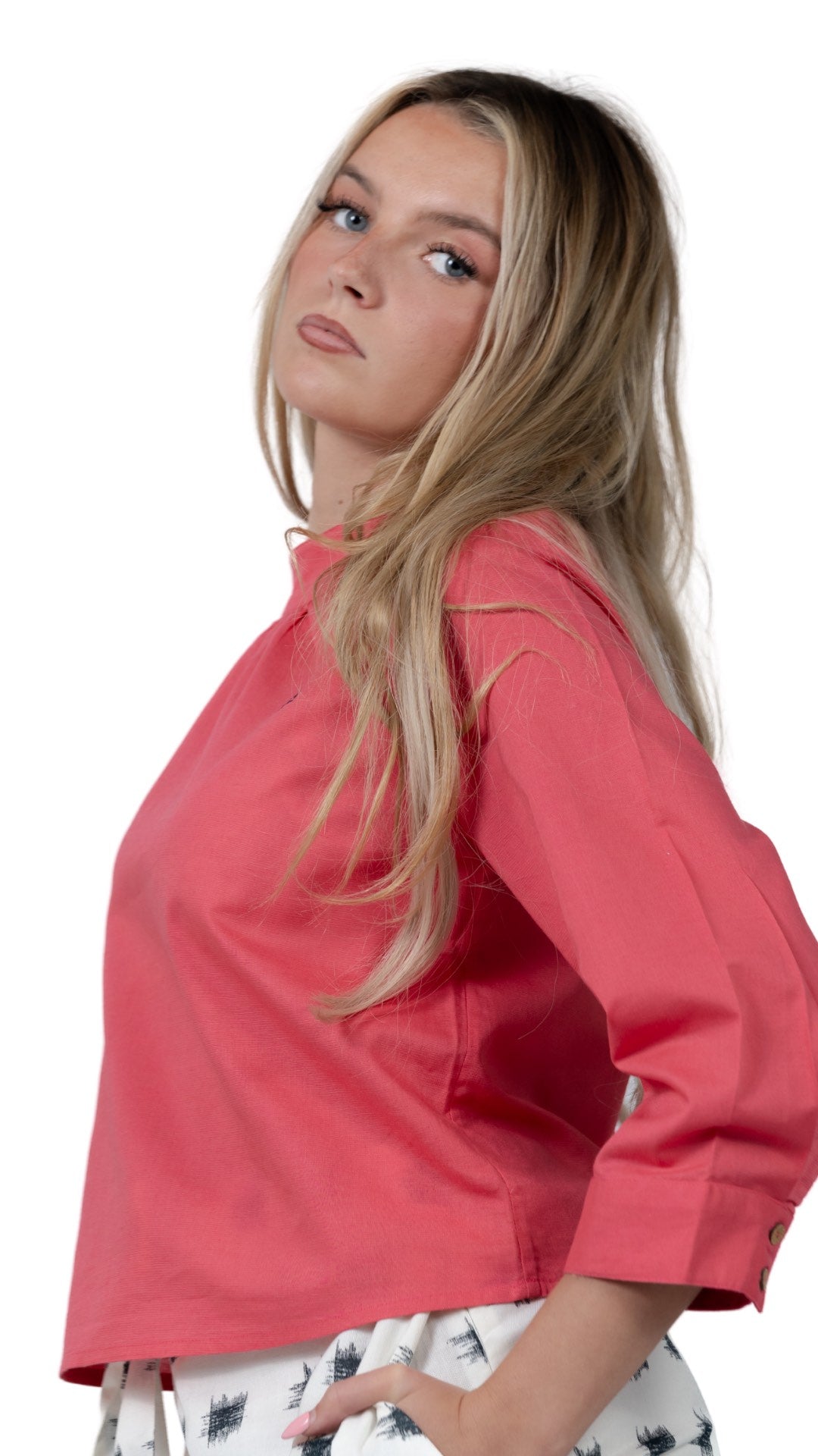 Sustainable Style Staple: Fuchsia High Neck Top