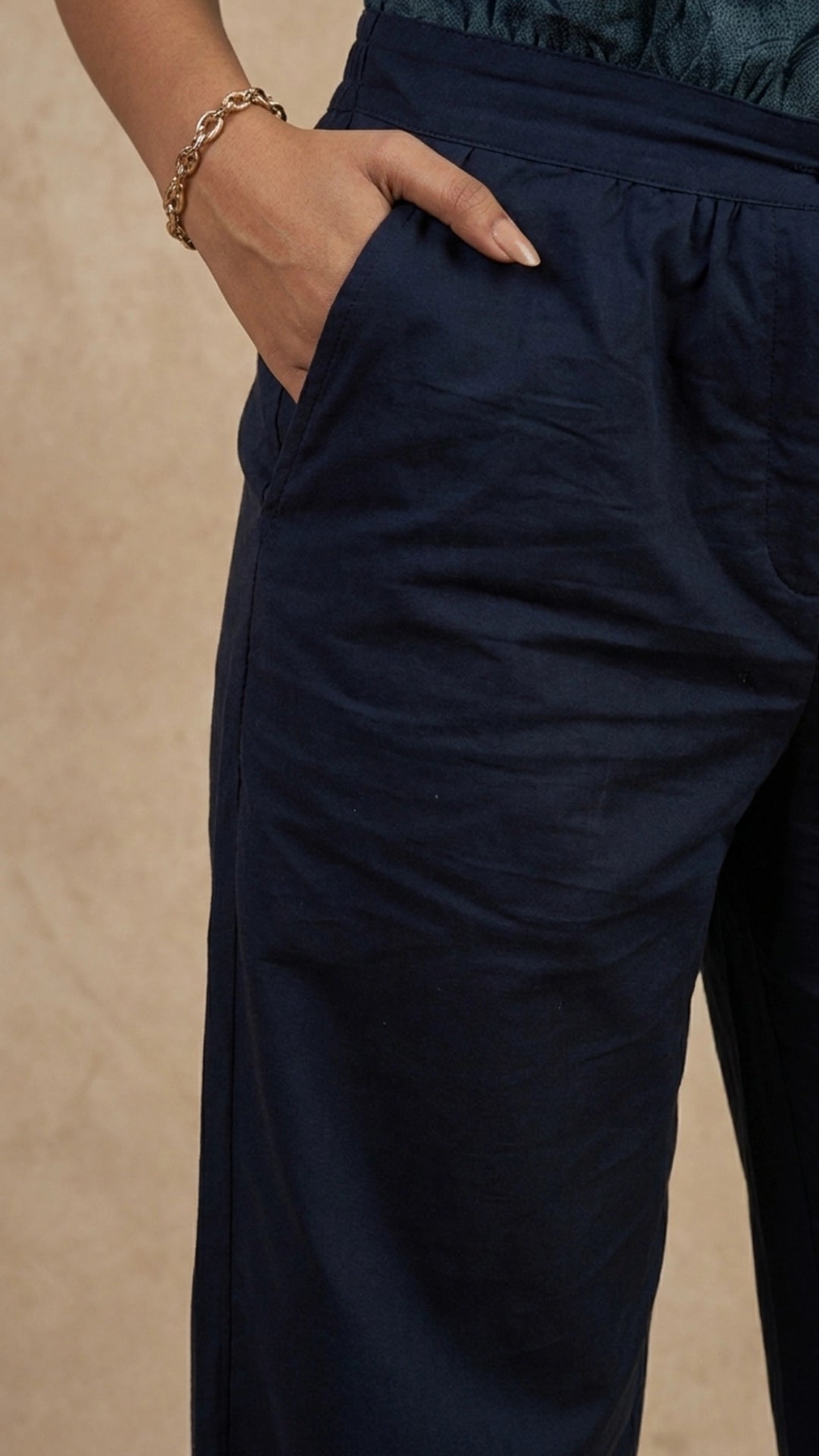 Prussian Blue Ajrakh-Inspired Cotton Jumpsuit for Women India | Karee Women Karee
