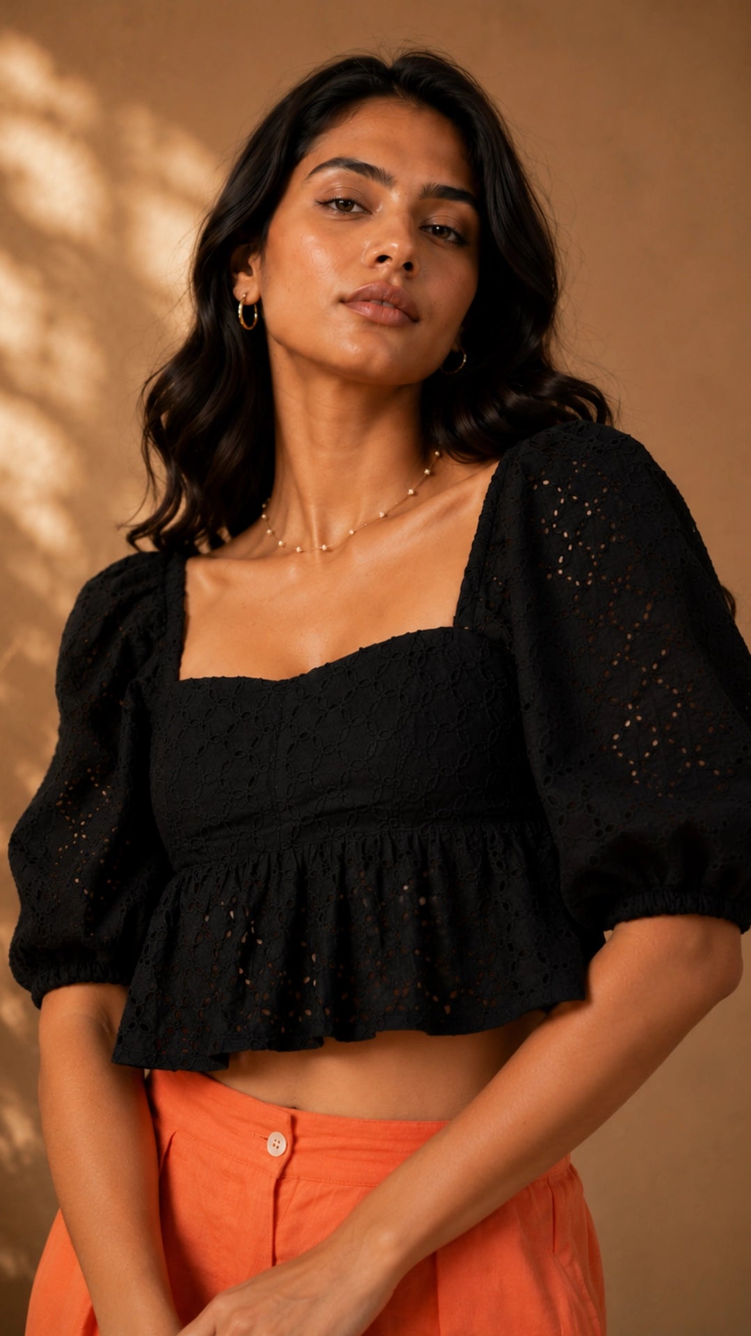 Black Lace Cotton Blouse for Women India | Karee Women Karee
