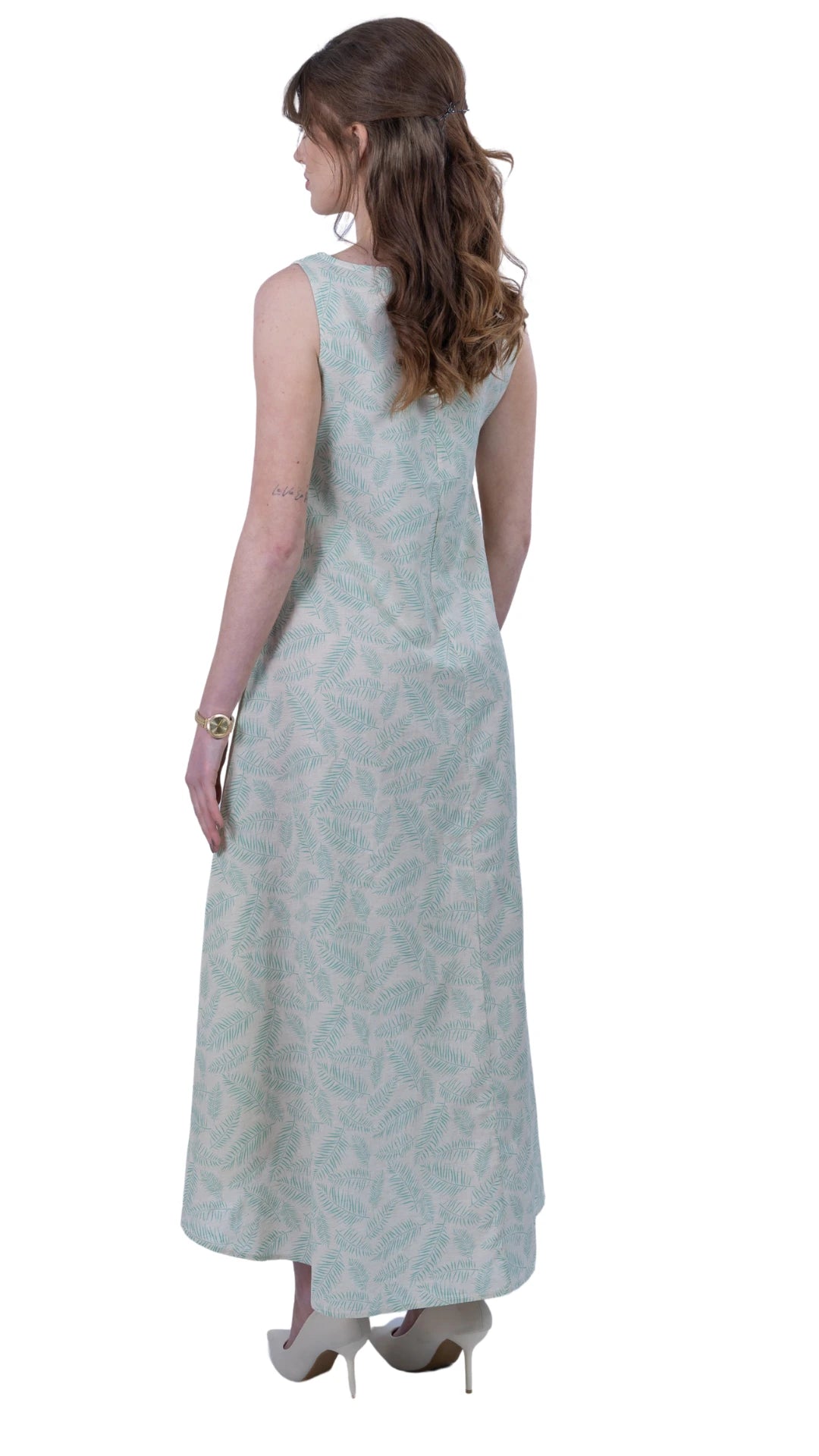 Mystic Breeze High Low Linen Cotton Dress | Sustainable Women's Dress