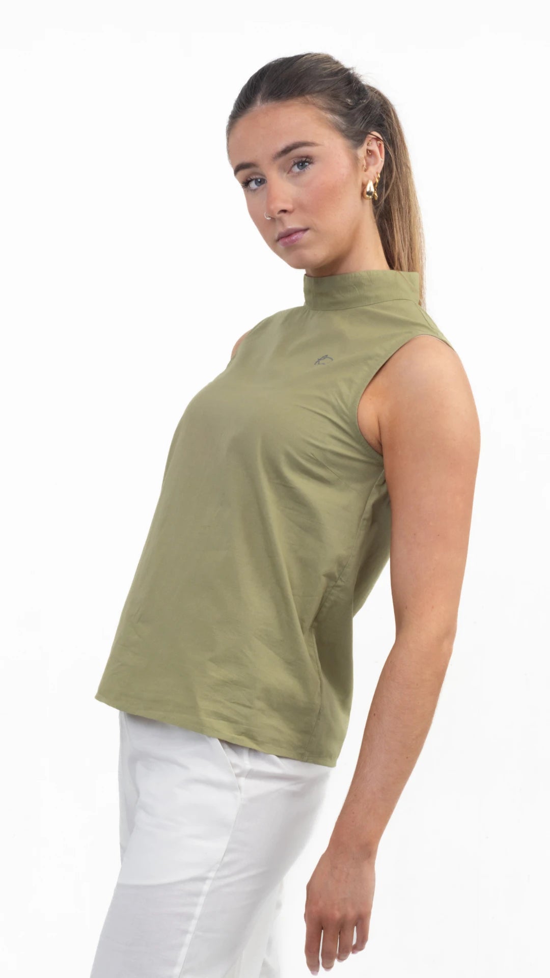 Pear Green Sleeveless Top For Women