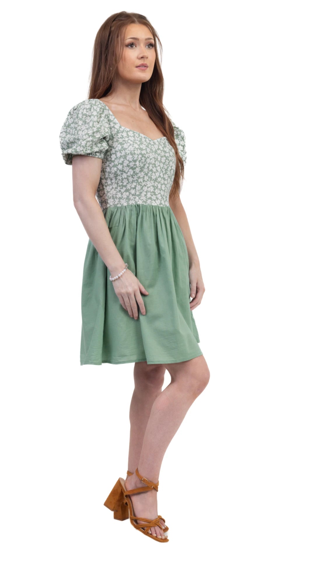 Sirocco Blooms Green Frock Dress