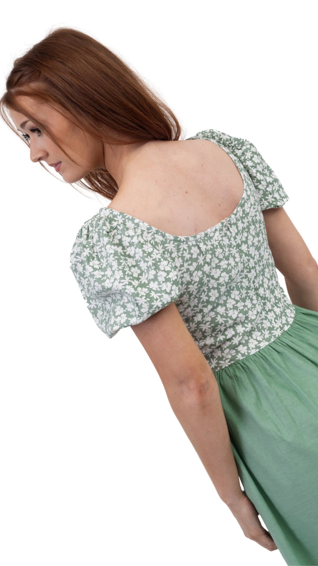 Sirocco Blooms Green Frock Dress