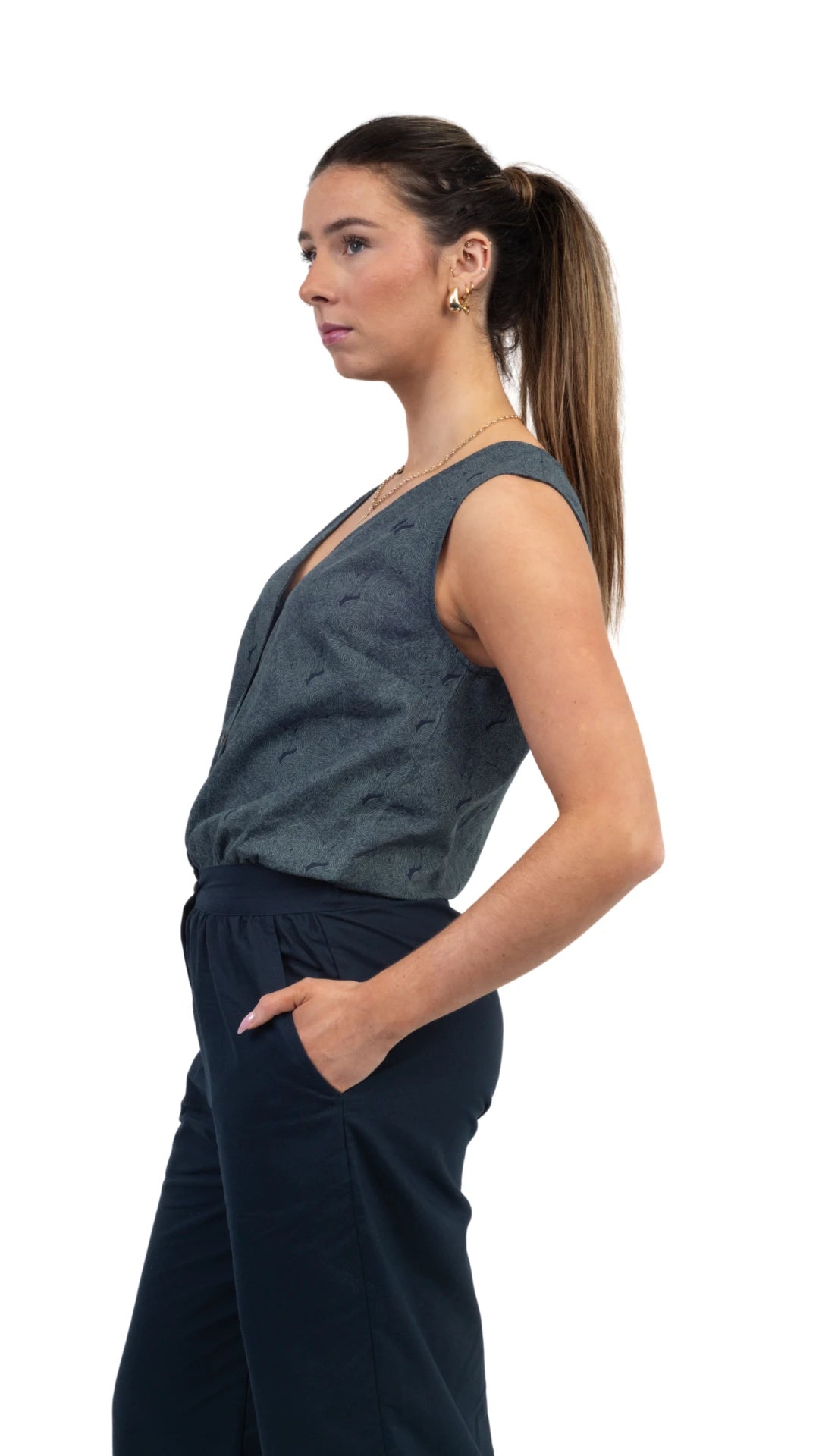 Limited Edition Prussian Blue Jumpsuit: Sustainable Women’s Fashion UK | Karee