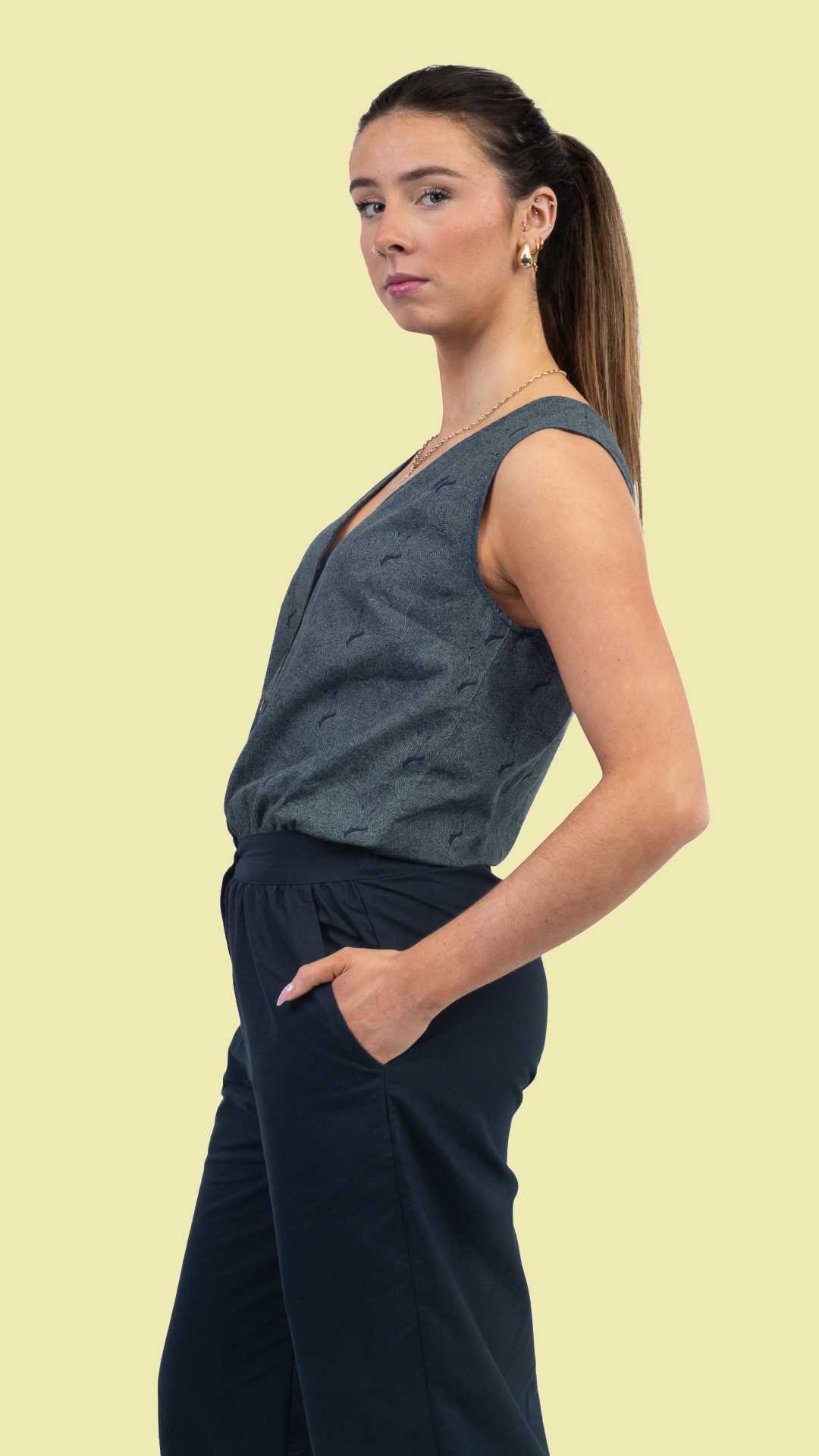 Limited Edition Prussian Blue Jumpsuit: Sustainable Women’s Fashion UK | Karee