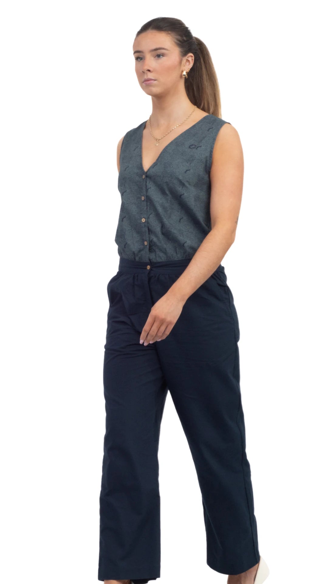 Limited Edition Prussian Blue Jumpsuit: Sustainable Women’s Fashion UK | Karee