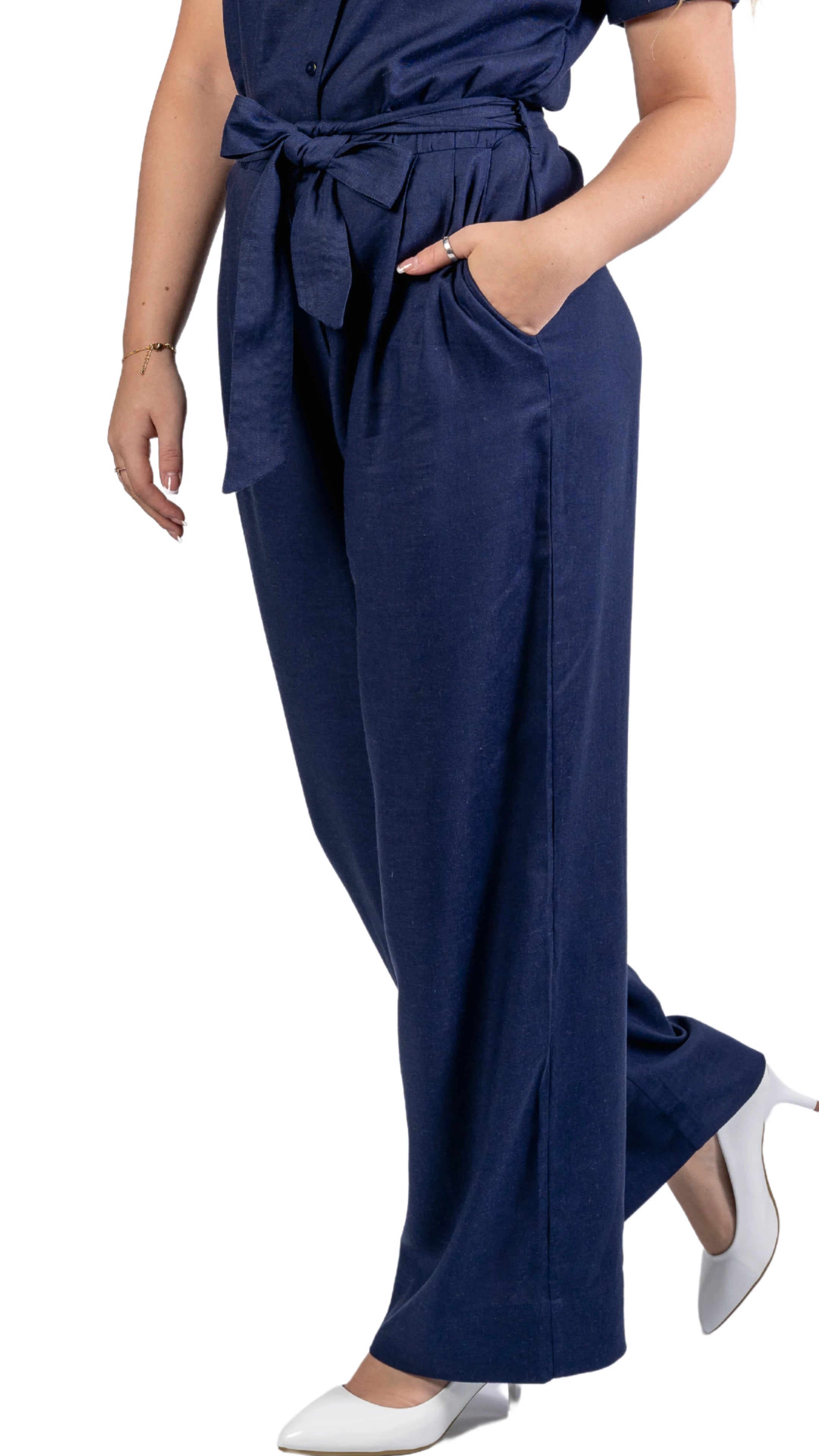 Timeless Tranquility: Eco-Friendly Midnight Jumpsuit for Women