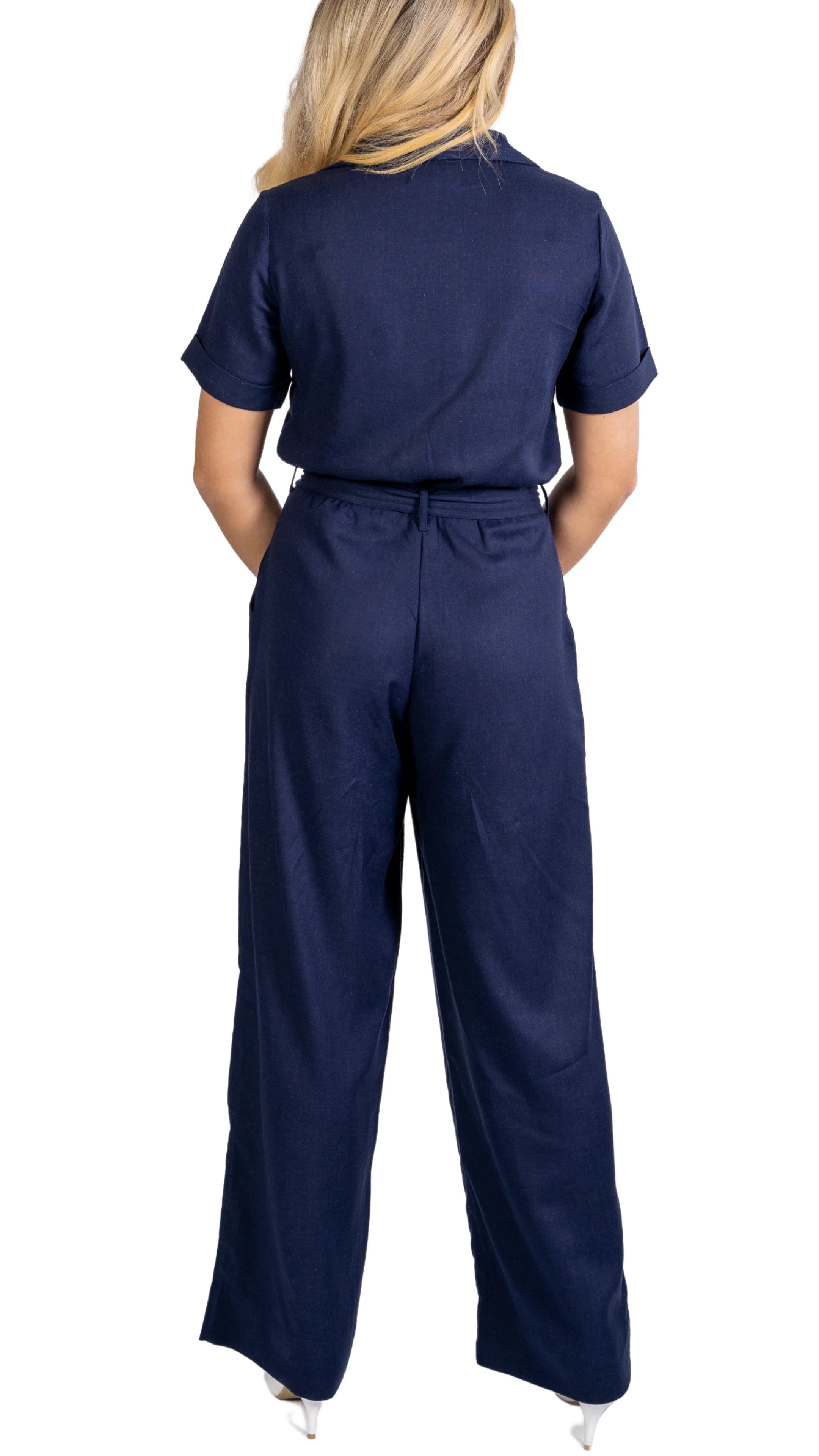 Timeless Tranquility: Eco-Friendly Midnight Jumpsuit for Women