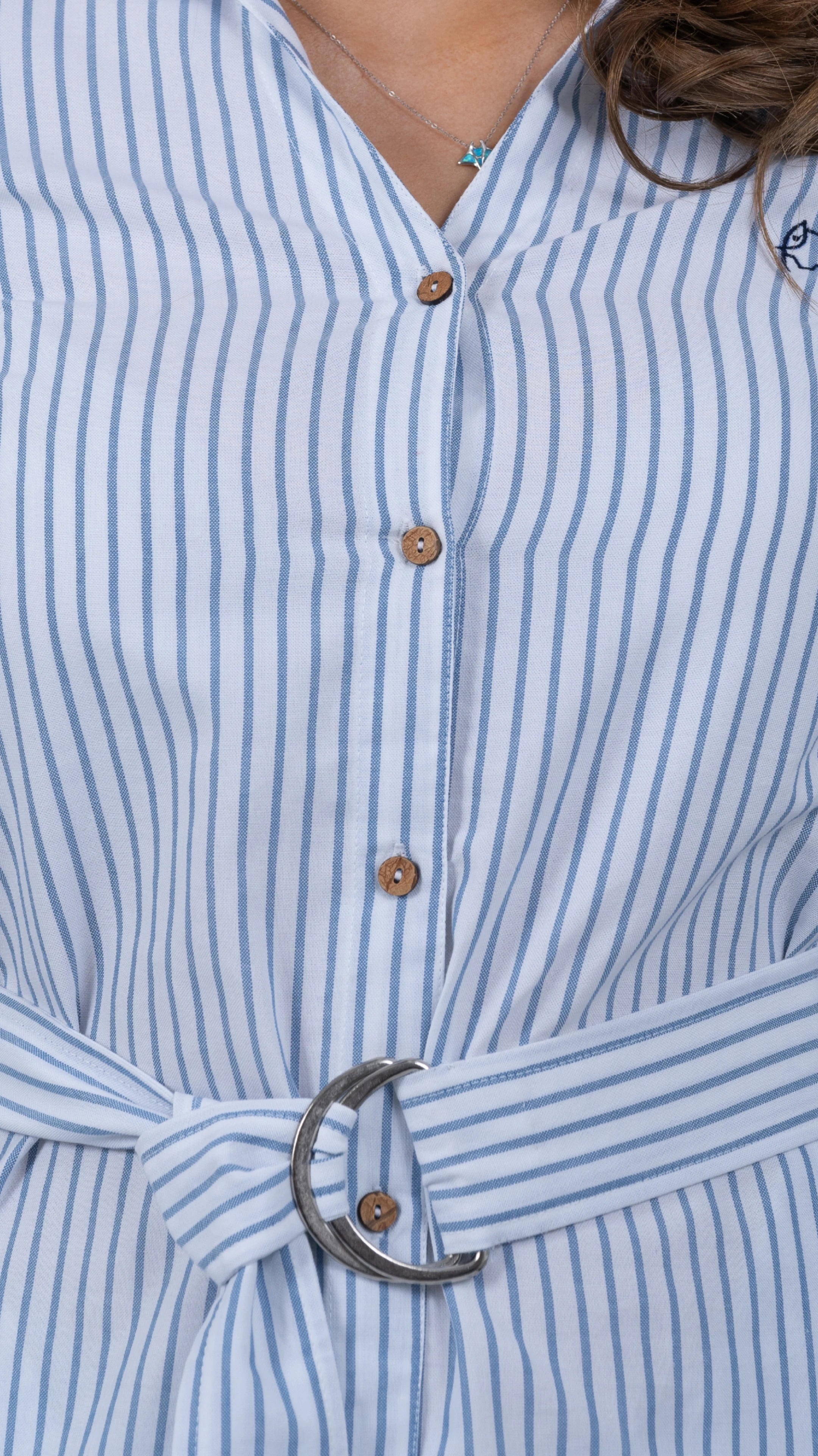 Nautical Breeze Striped Shirt Dress